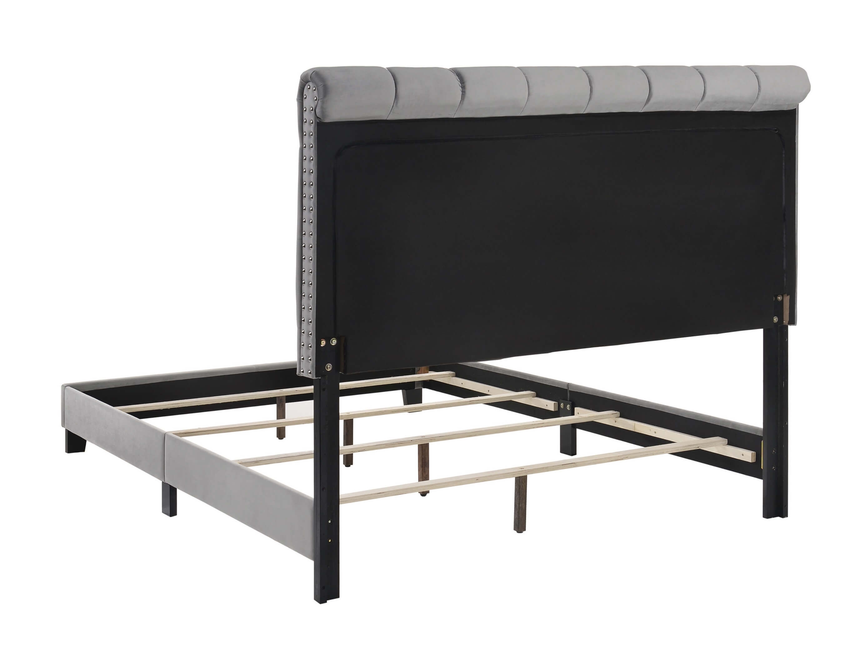 Warner Velvet Upholstered Bed, Queen Size