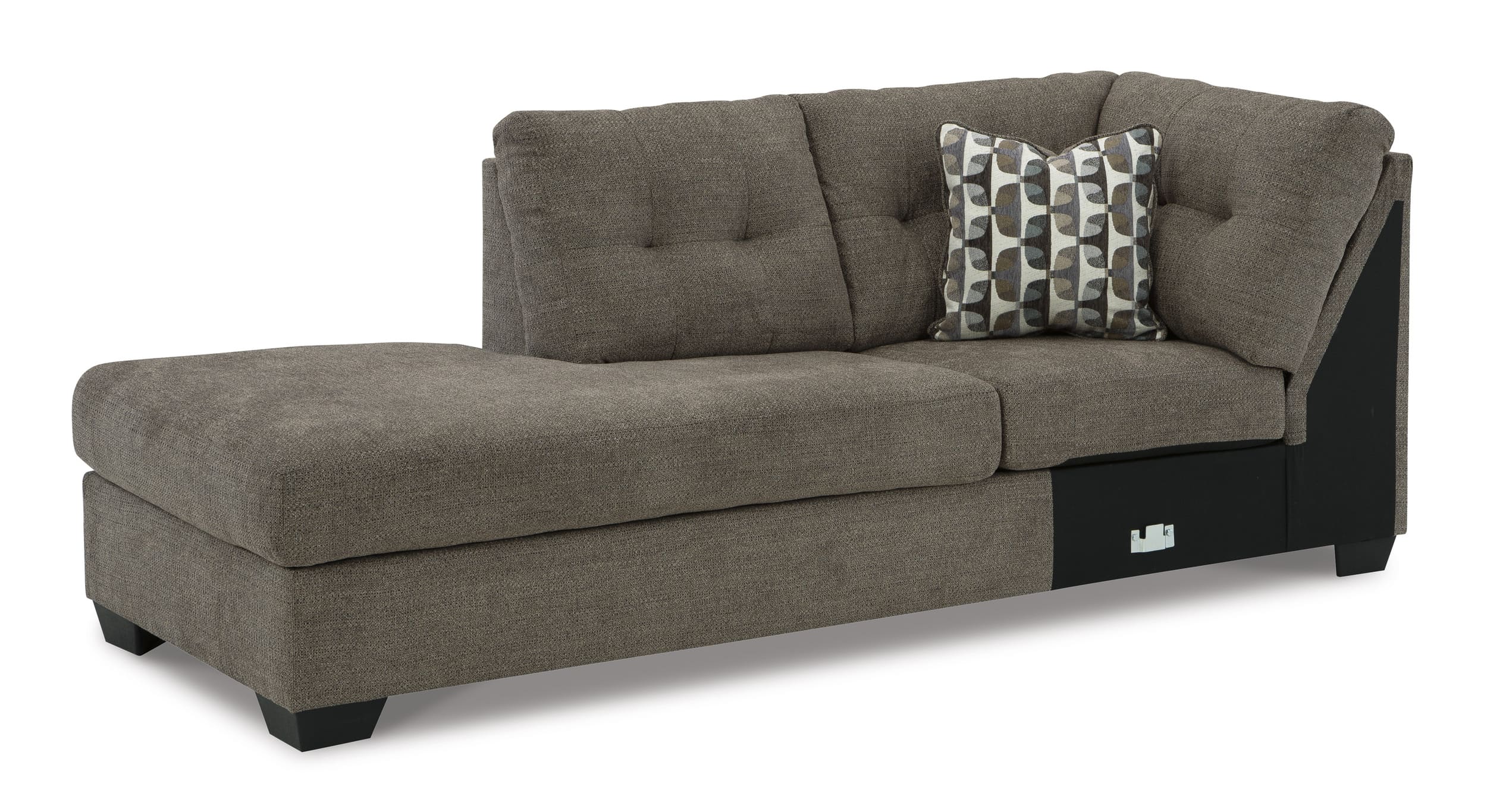 Mahoney 2-Piece Polyester L-Shaped Sectional Sofa w/Left Arm Chaise Facing