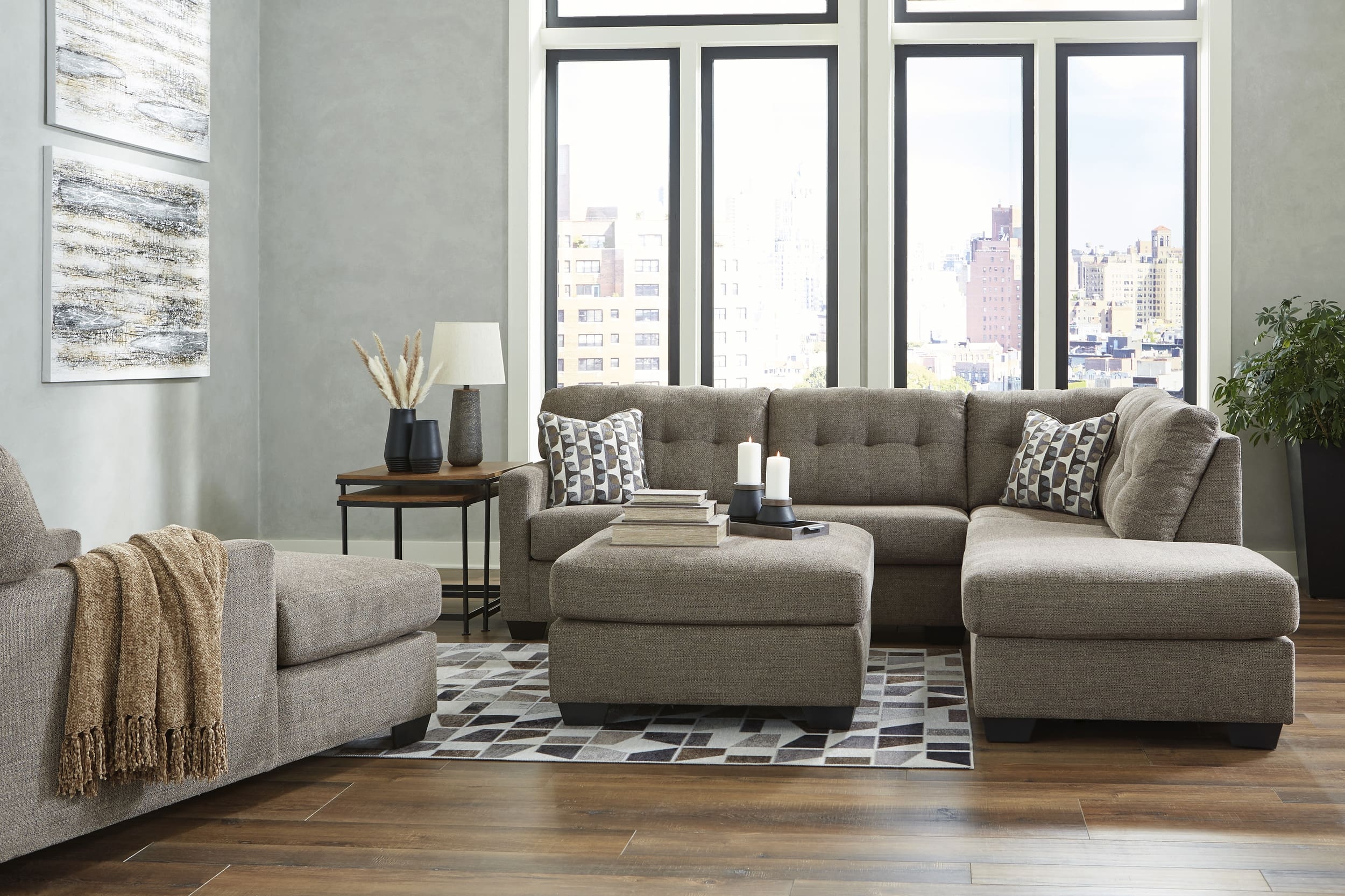 Mahoney Polyester Oversized Accent Ottoman