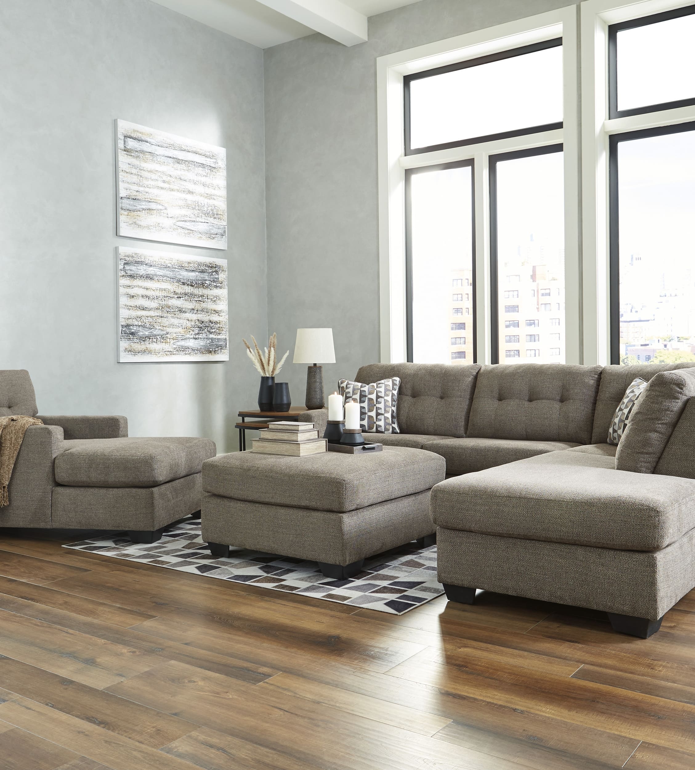 Mahoney Polyester Oversized Accent Ottoman