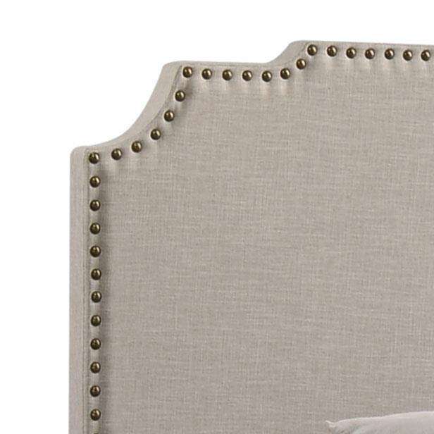 Tamarac Fabric Upholstered Nailhead Panel Bed, Eastern King Size