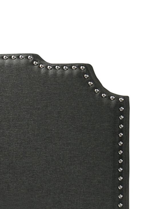 Tamarac Fabric Upholstered Nailhead Panel Bed, Eastern King Size
