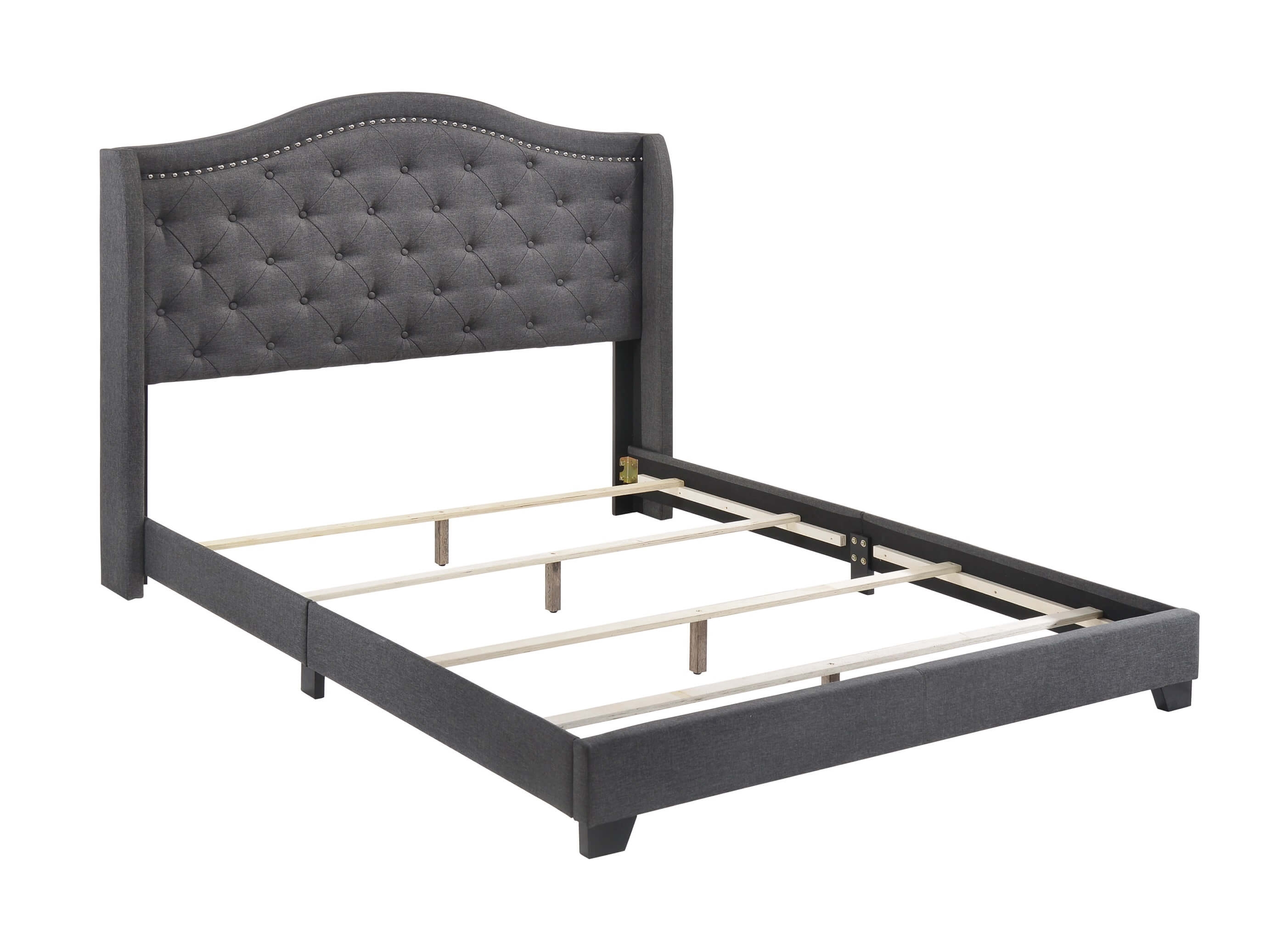 Tamarac Fabric Upholstered Nailhead Panel Bed
