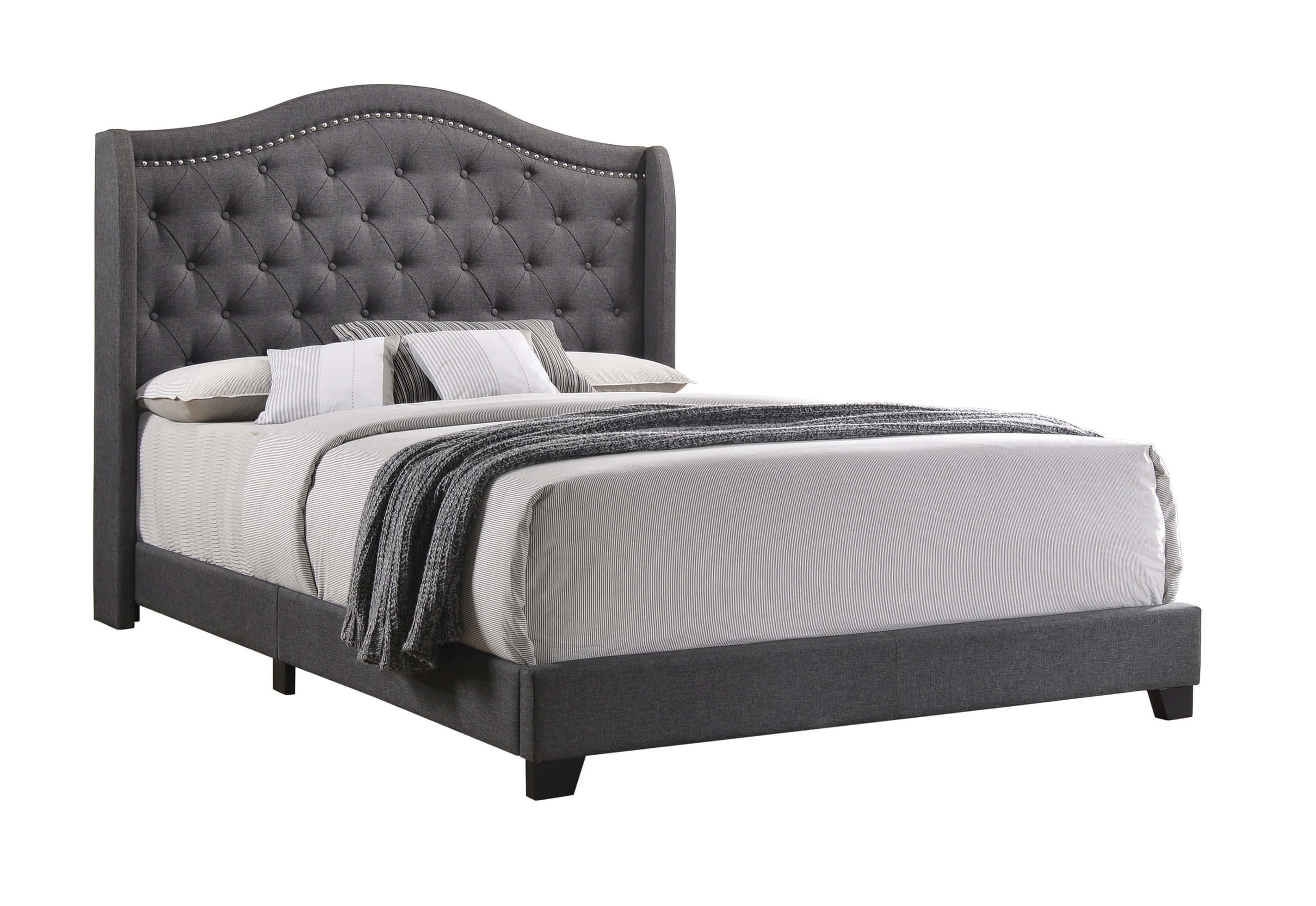 Sonoma Fabric Camel Back Headboard Panel Bed, Full Size