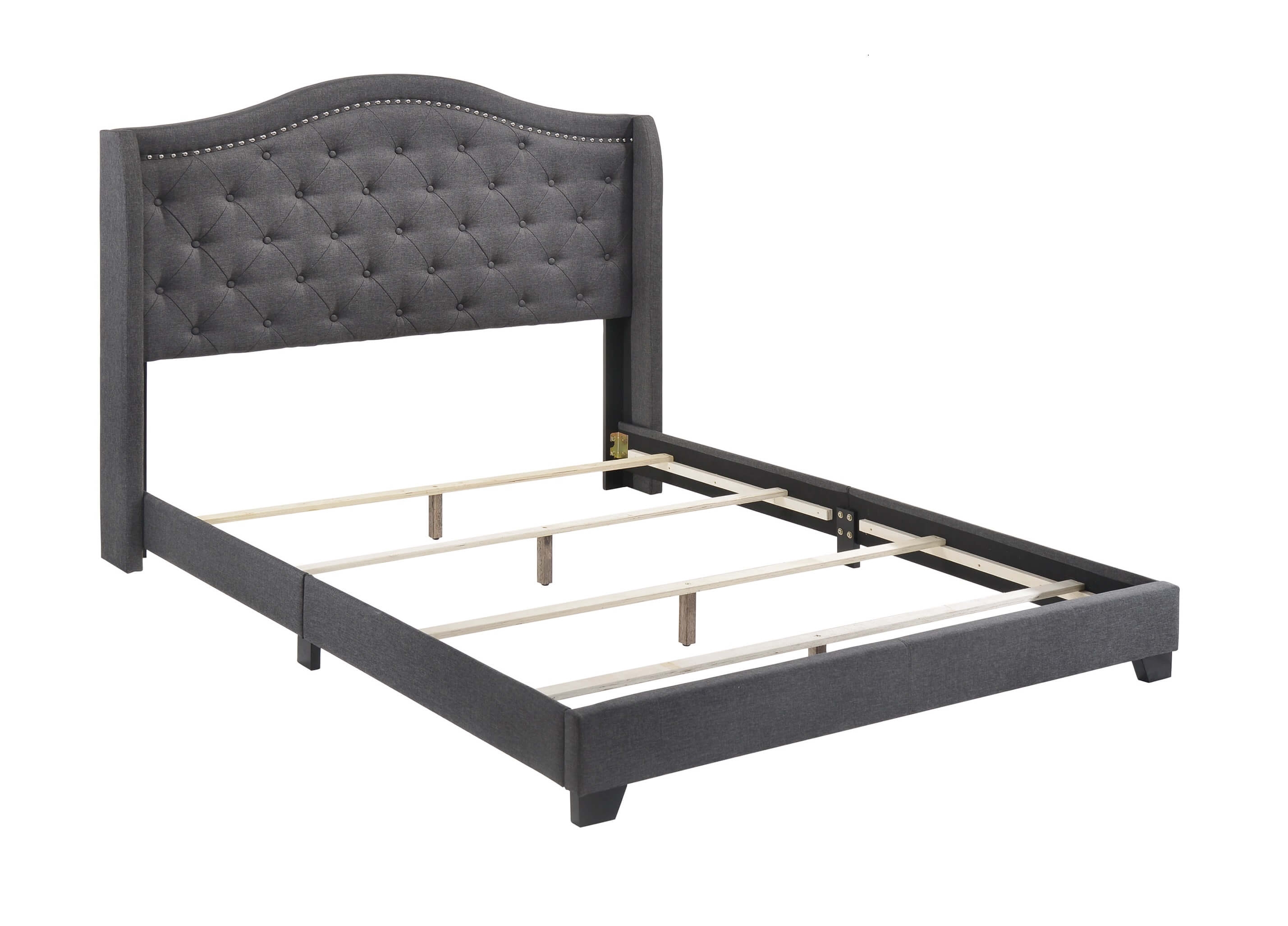 Sonoma Fabric Camel Back Headboard Panel Bed