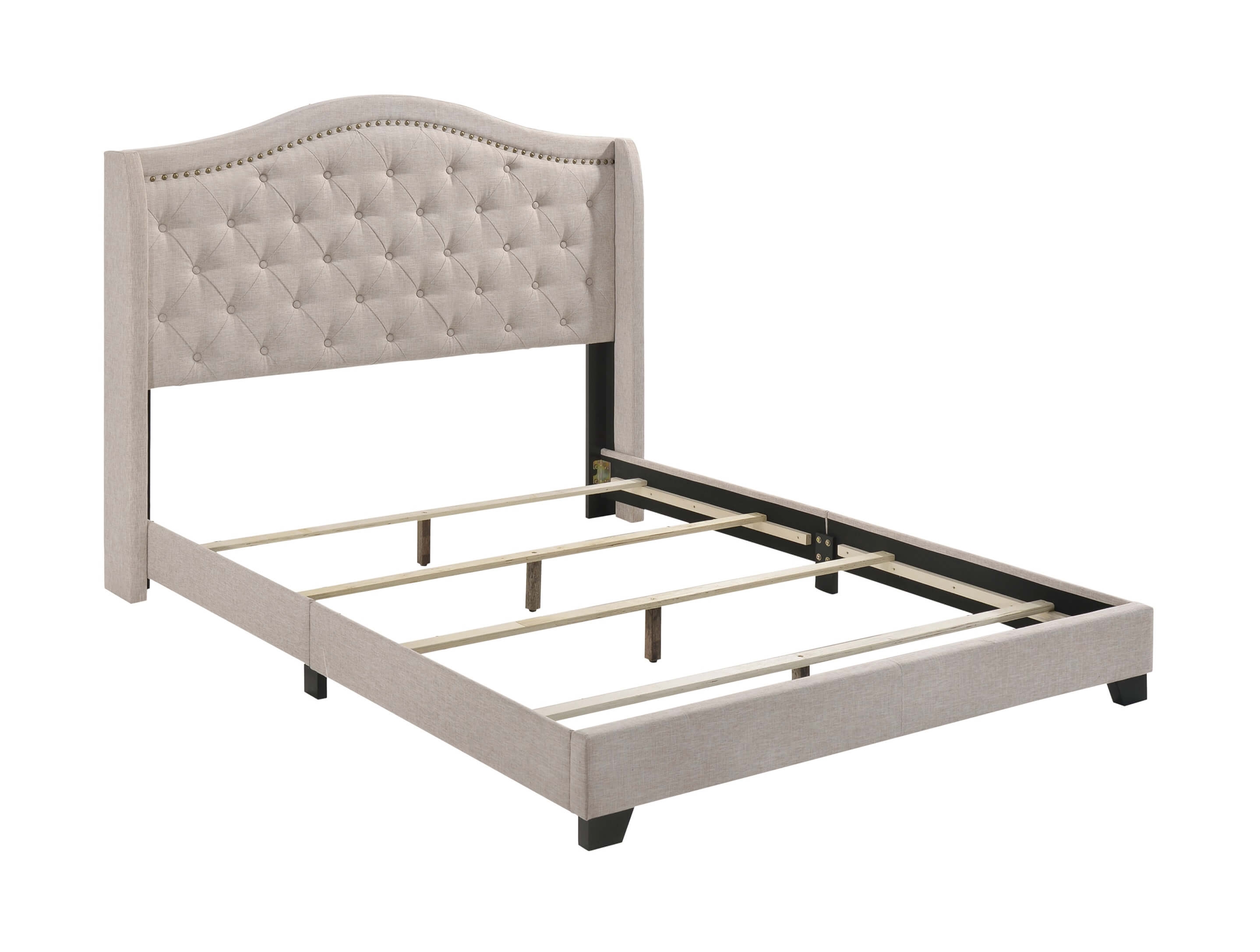 Sonoma Fabric Camel Back Headboard Panel Bed