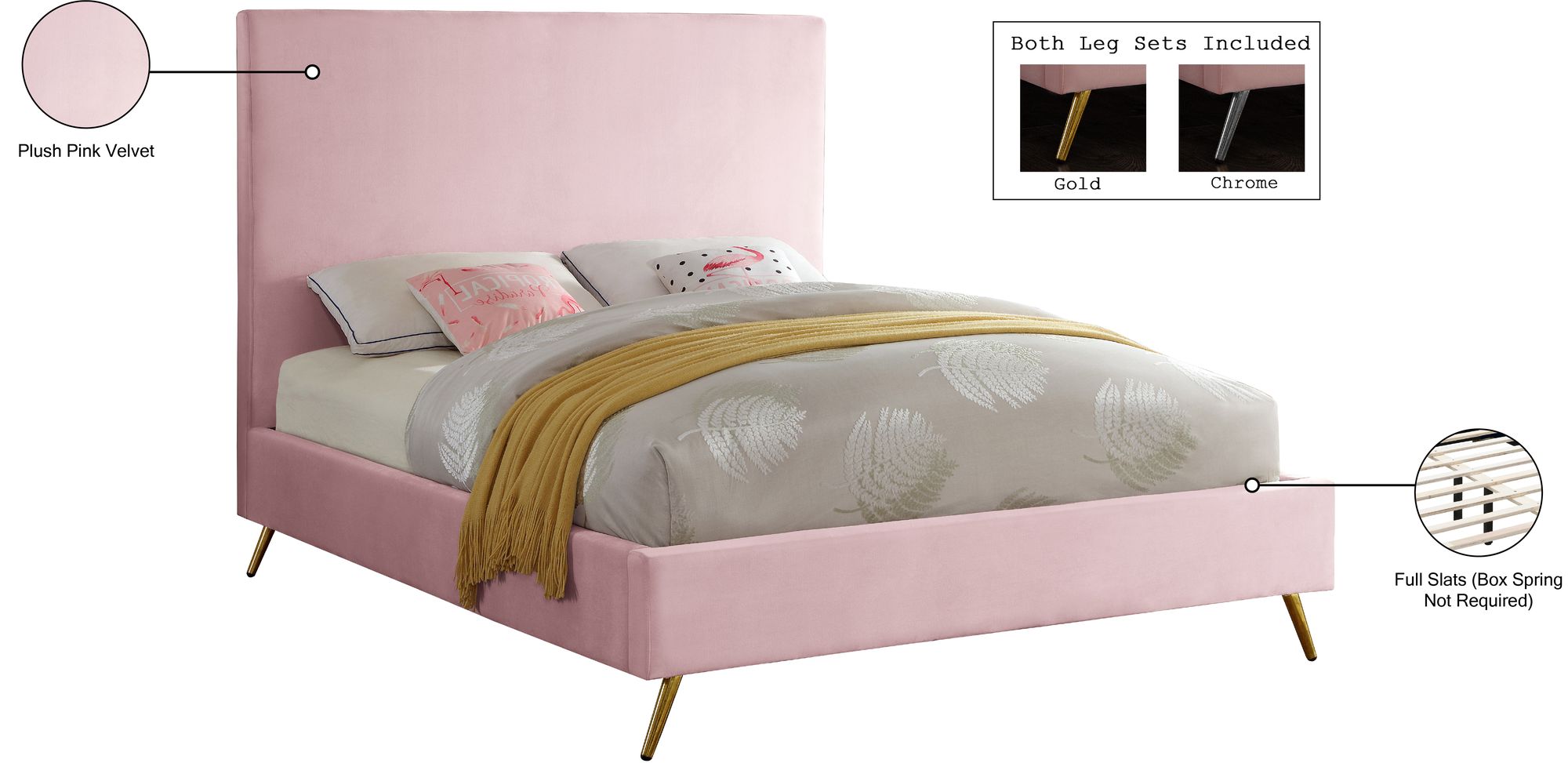 Jasmine Velvet Queen Size Bed