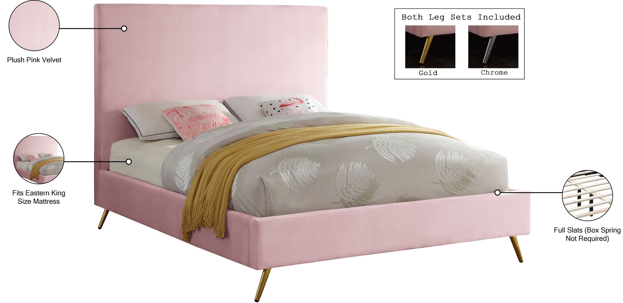 Jasmine Velvet King Size Bed