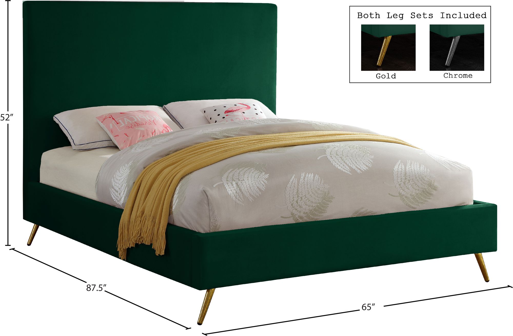 Jasmine Velvet Queen Size Bed