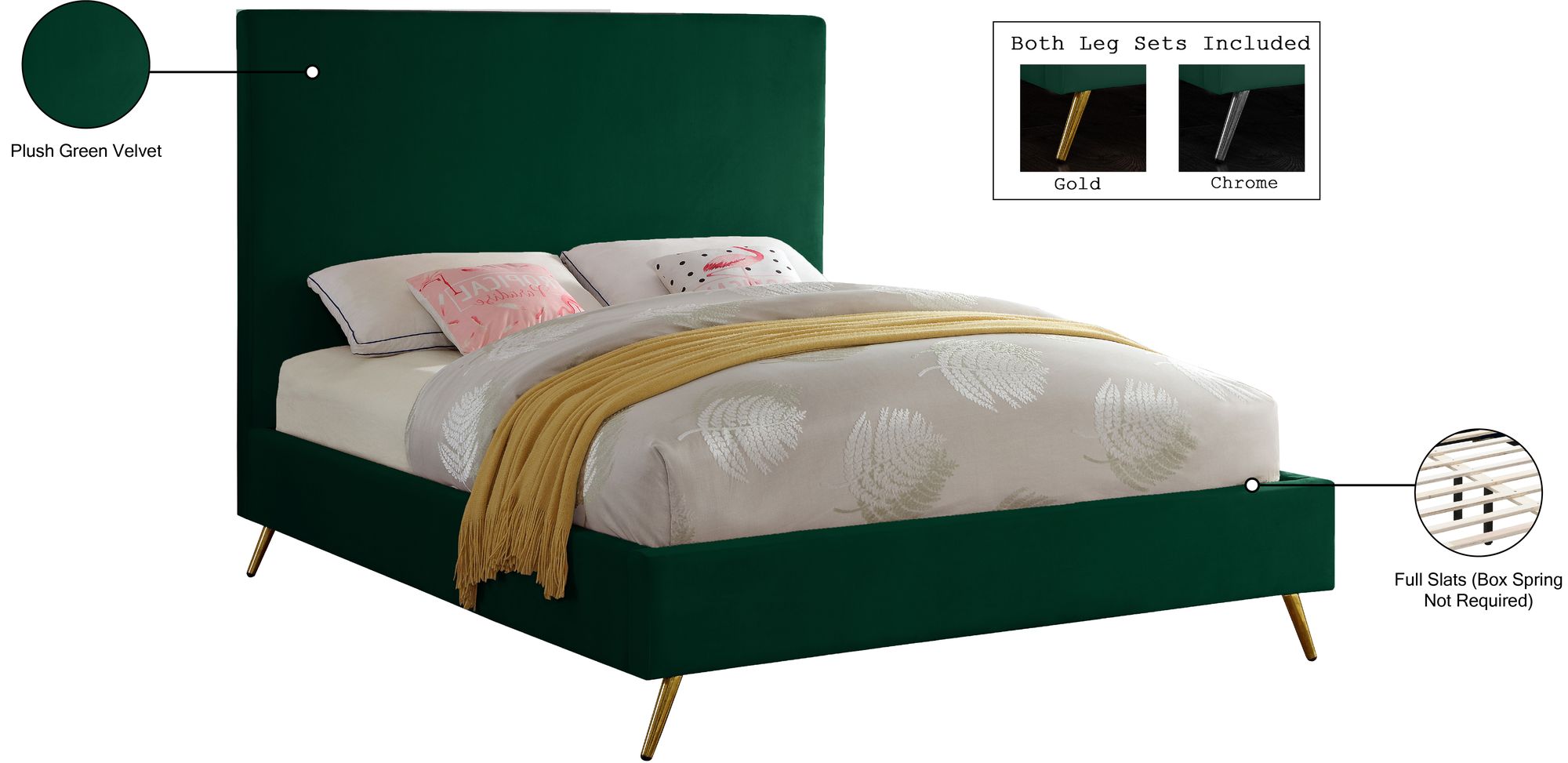 Jasmine Velvet Queen Size Bed