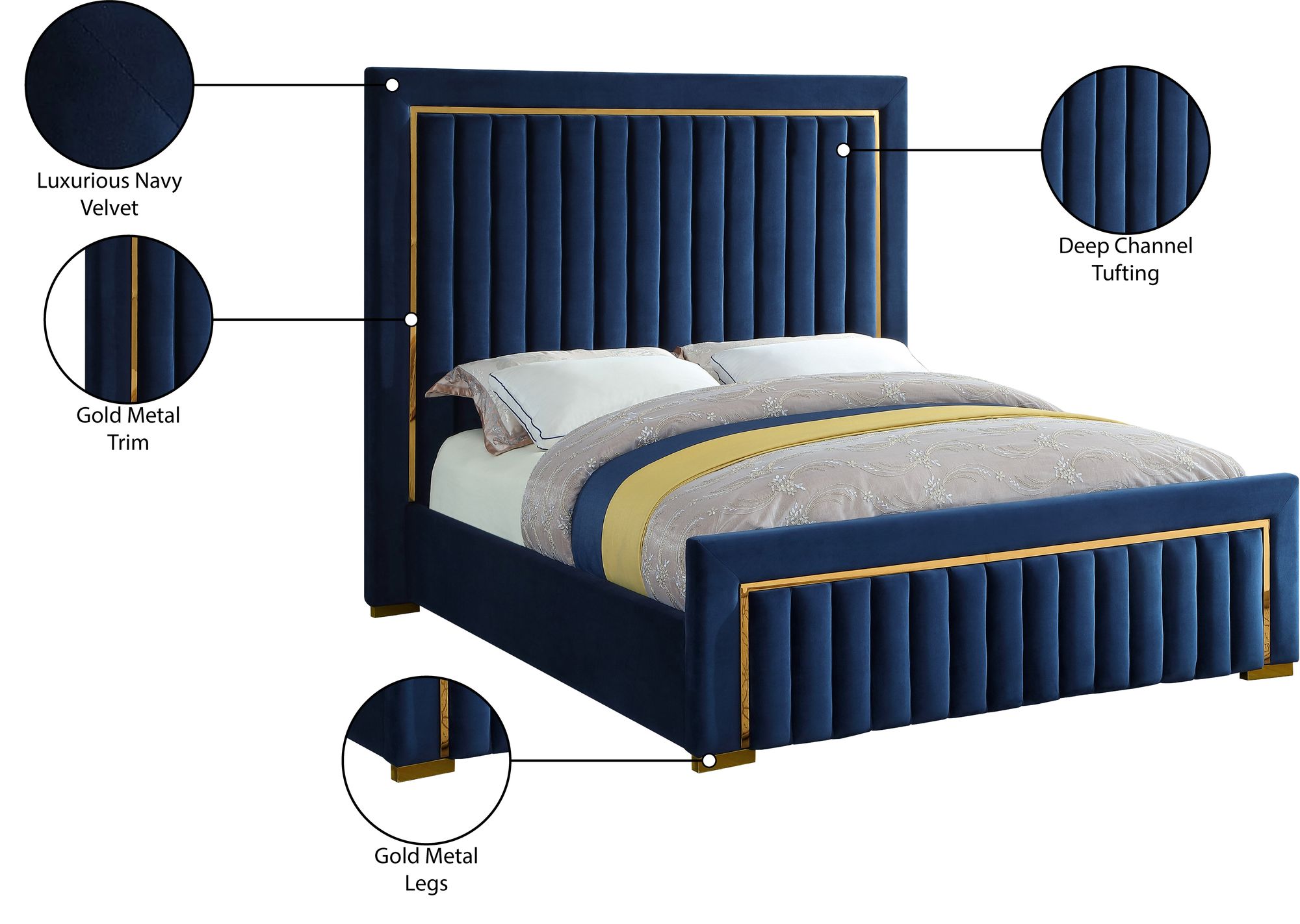 Dolce Velvet Queen Size Bed