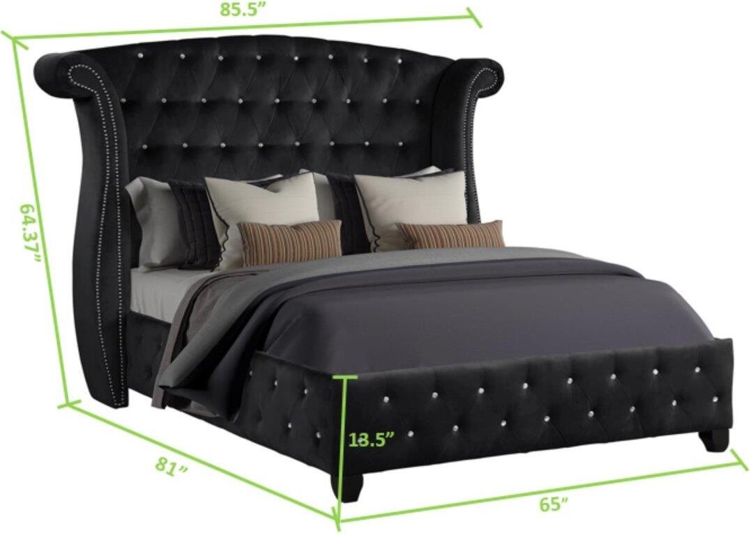 Sophia Fabric Upholstered Queen Size Bed