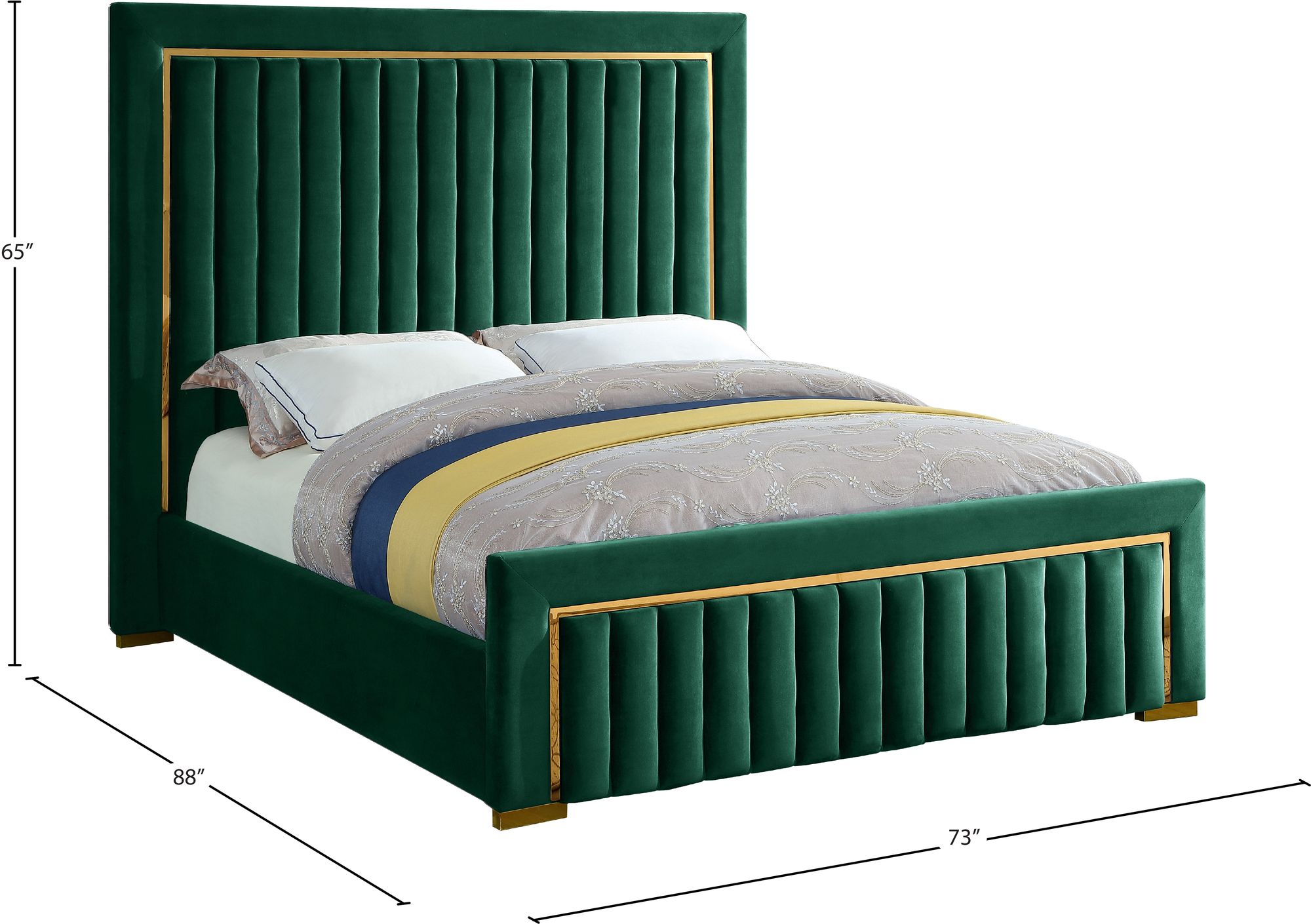 Dolce Velvet Queen Size Bed