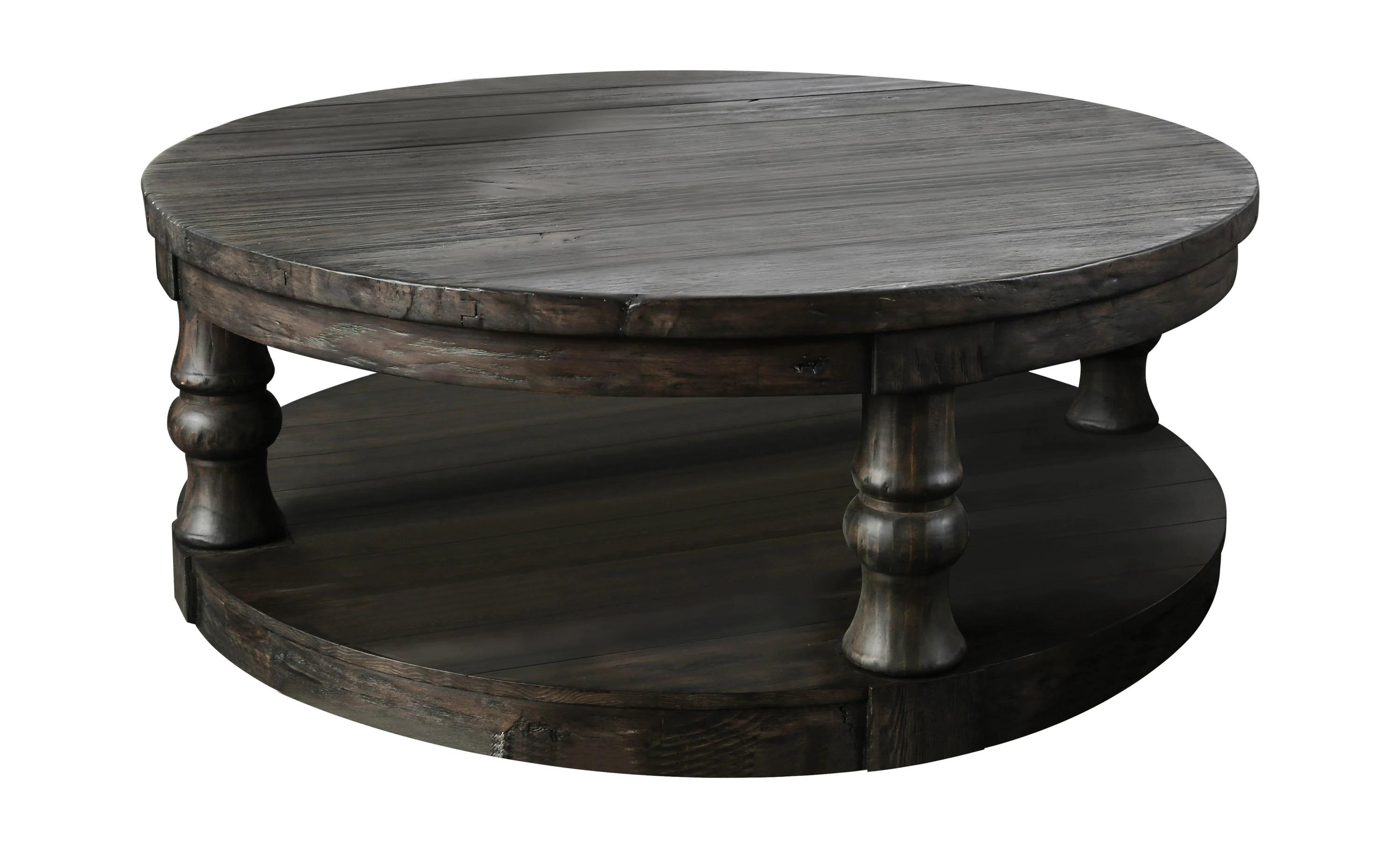 Mika Wood Round Storage Coffee Table