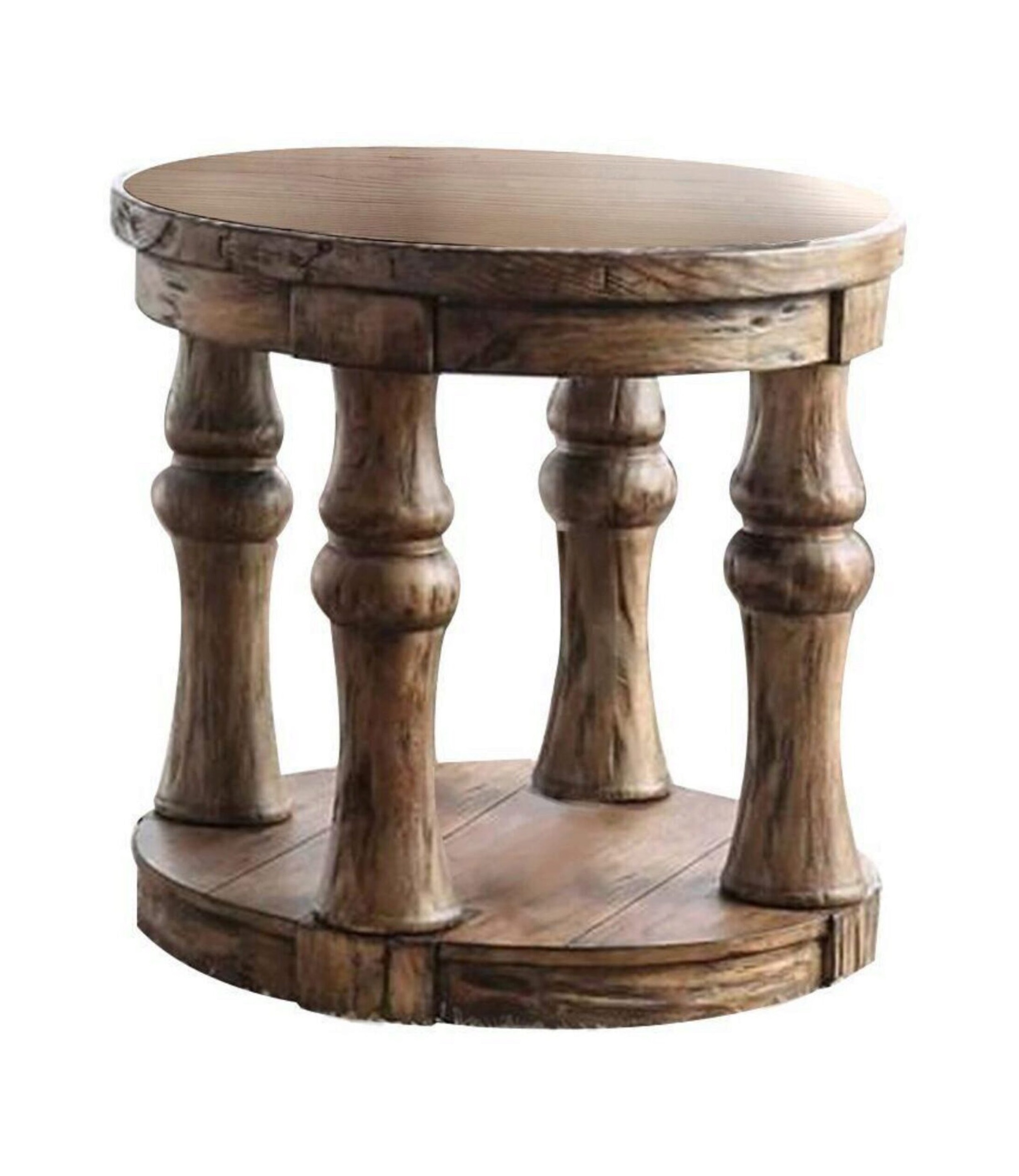 Mika Wood Round Storage Coffee Table Set