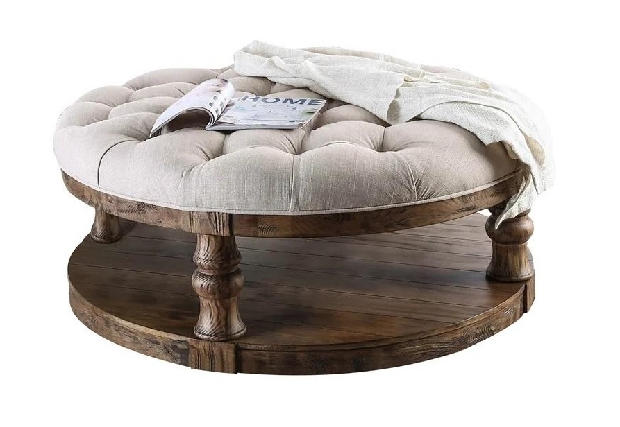 Mika Wood Round Storage Coffee Table Set