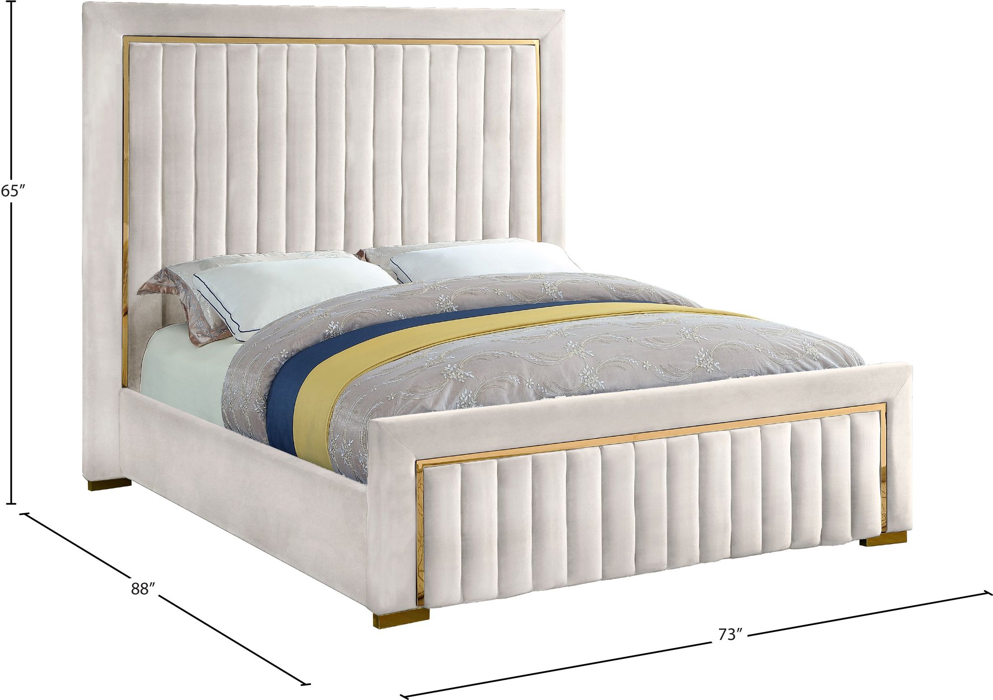 Dolce Velvet Queen Size Bed