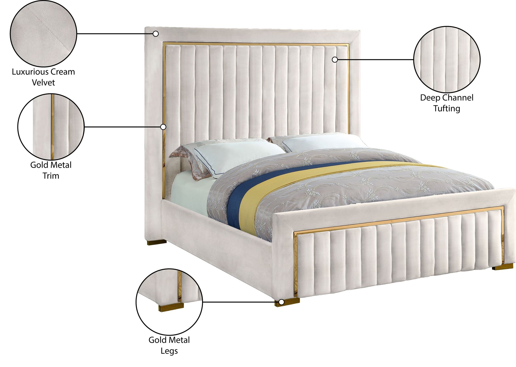 Dolce Velvet King Size Bed