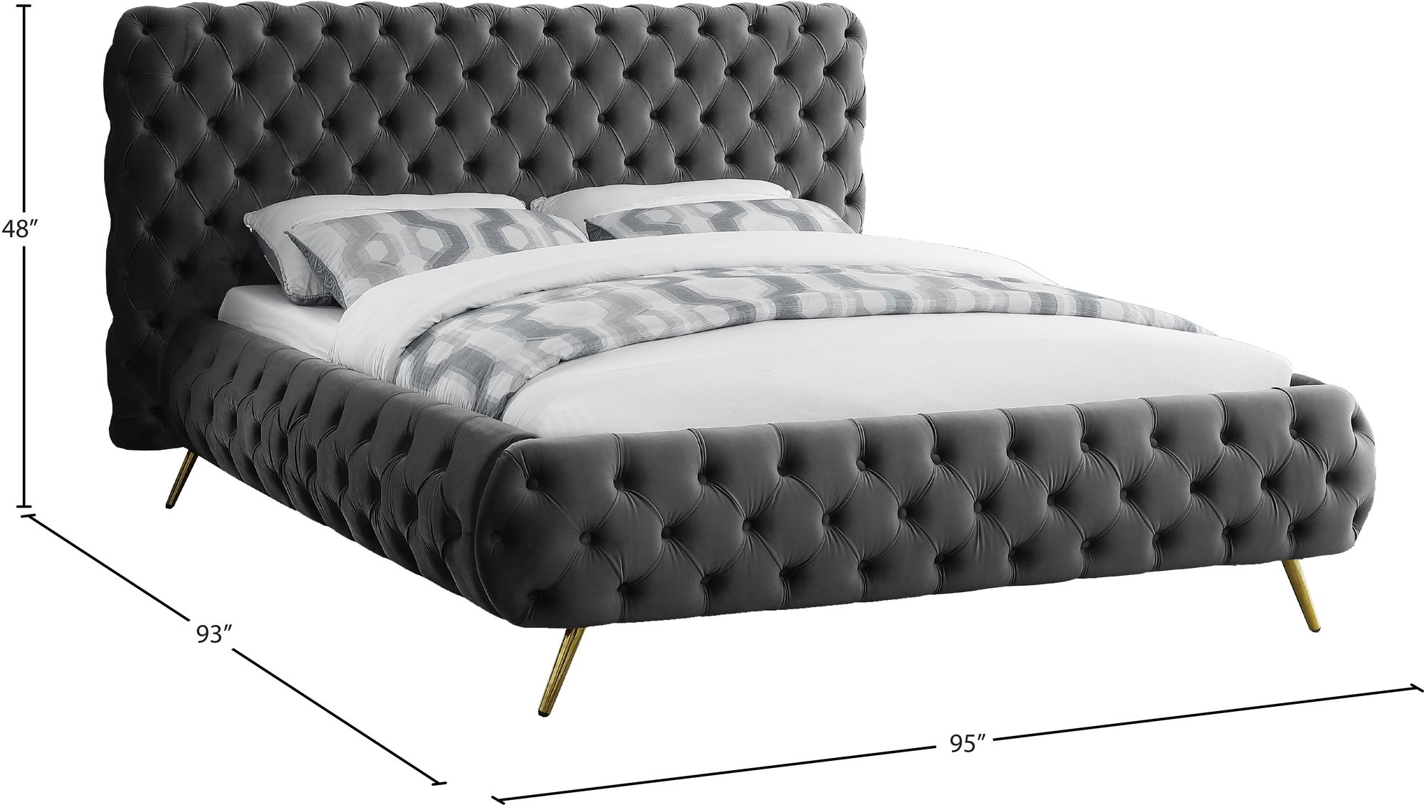 Delano Velvet King Size Bed