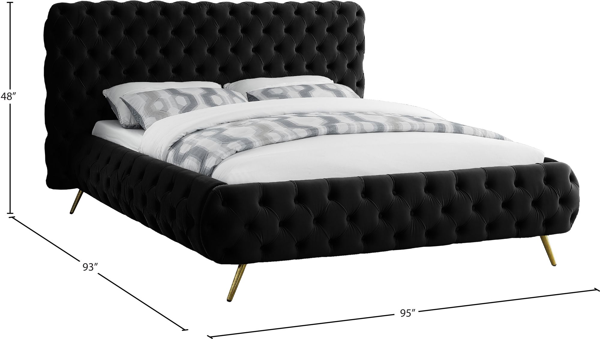 Delano Velvet King Size Bed