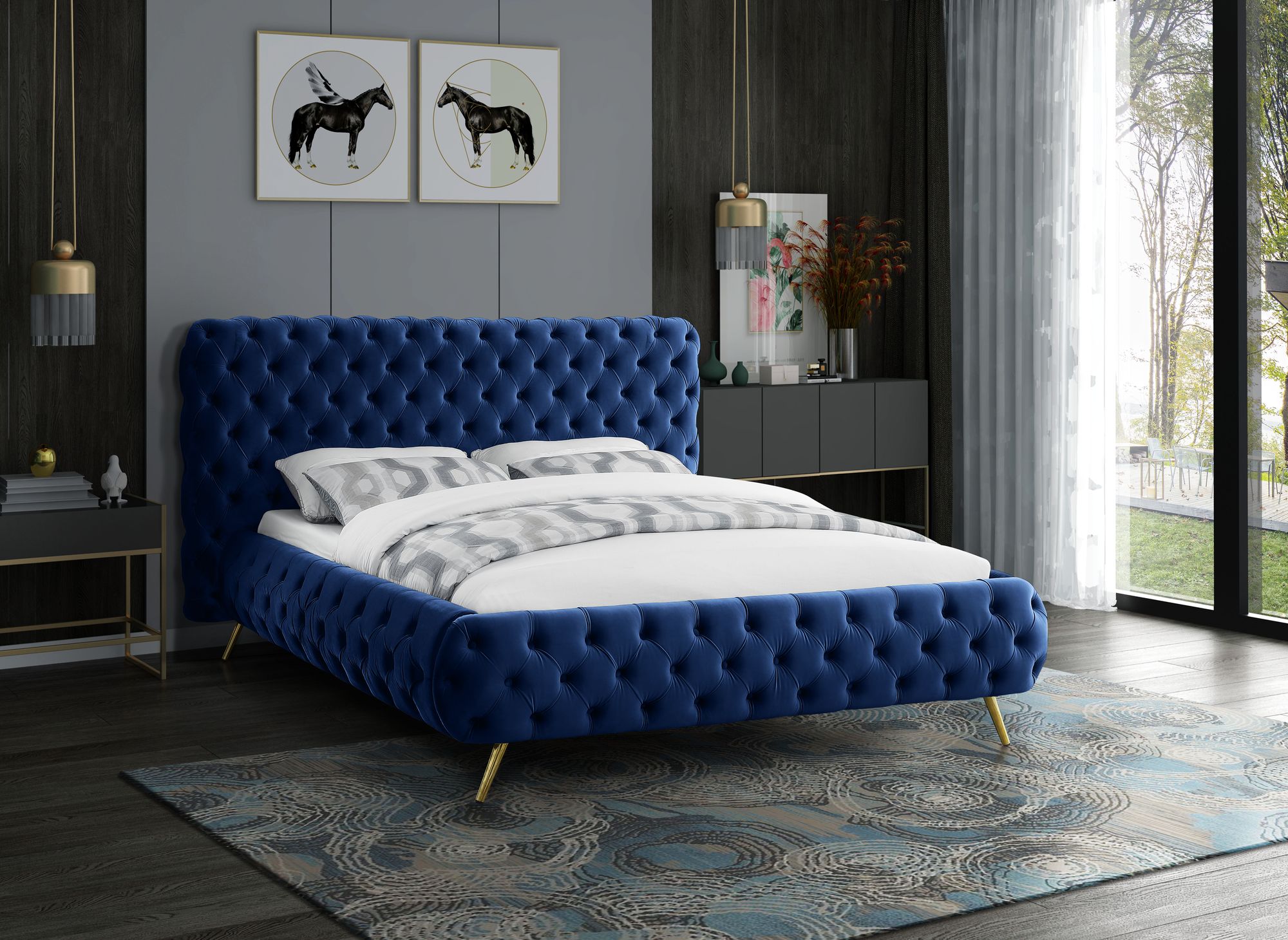 Delano Velvet King Size Bed