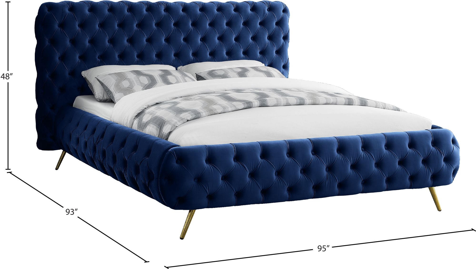 Delano Velvet King Size Bed