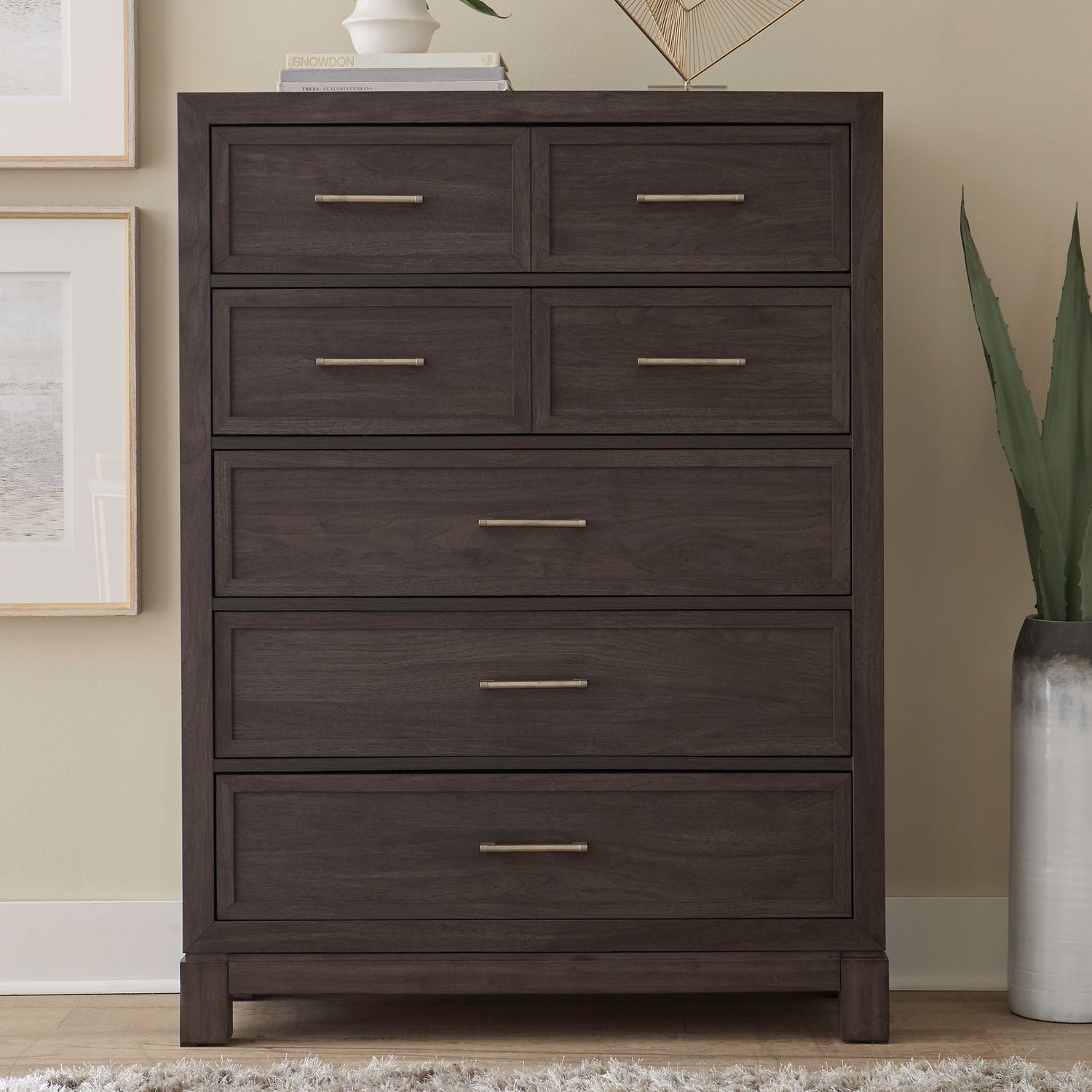 Modern Edge Upholstered Bedroom Set | Caffe Finish