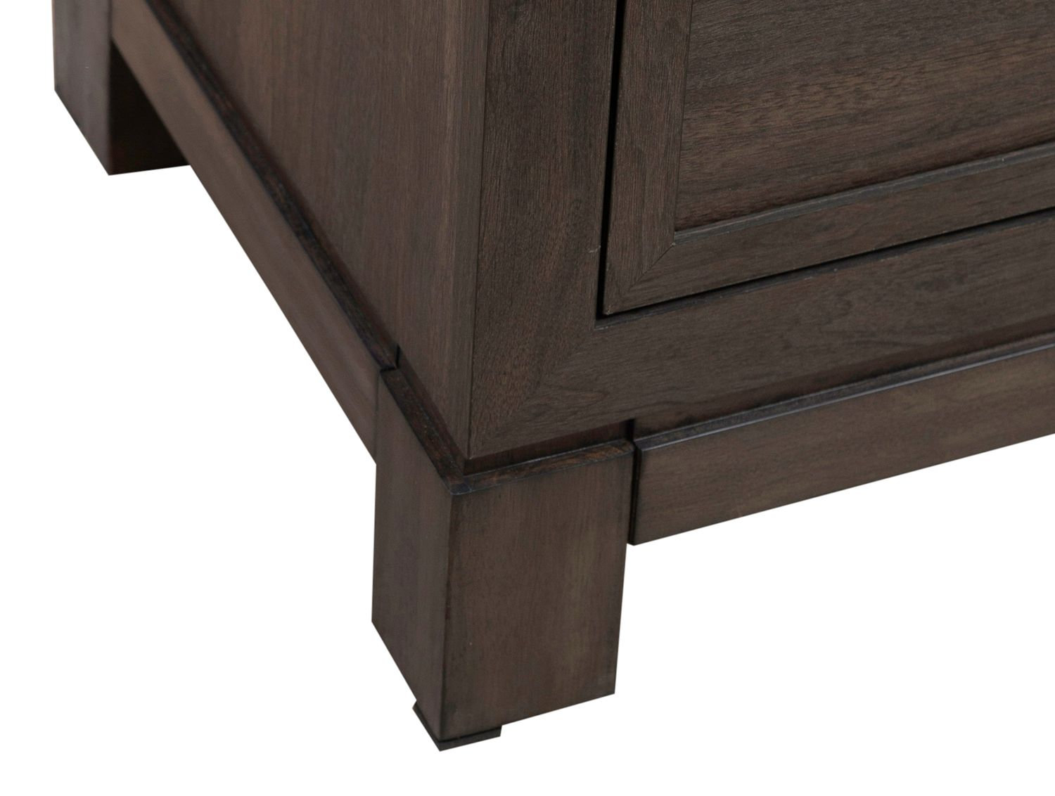 Modern Edge Wood Nightstand w/Charging Station & 3 Drawers