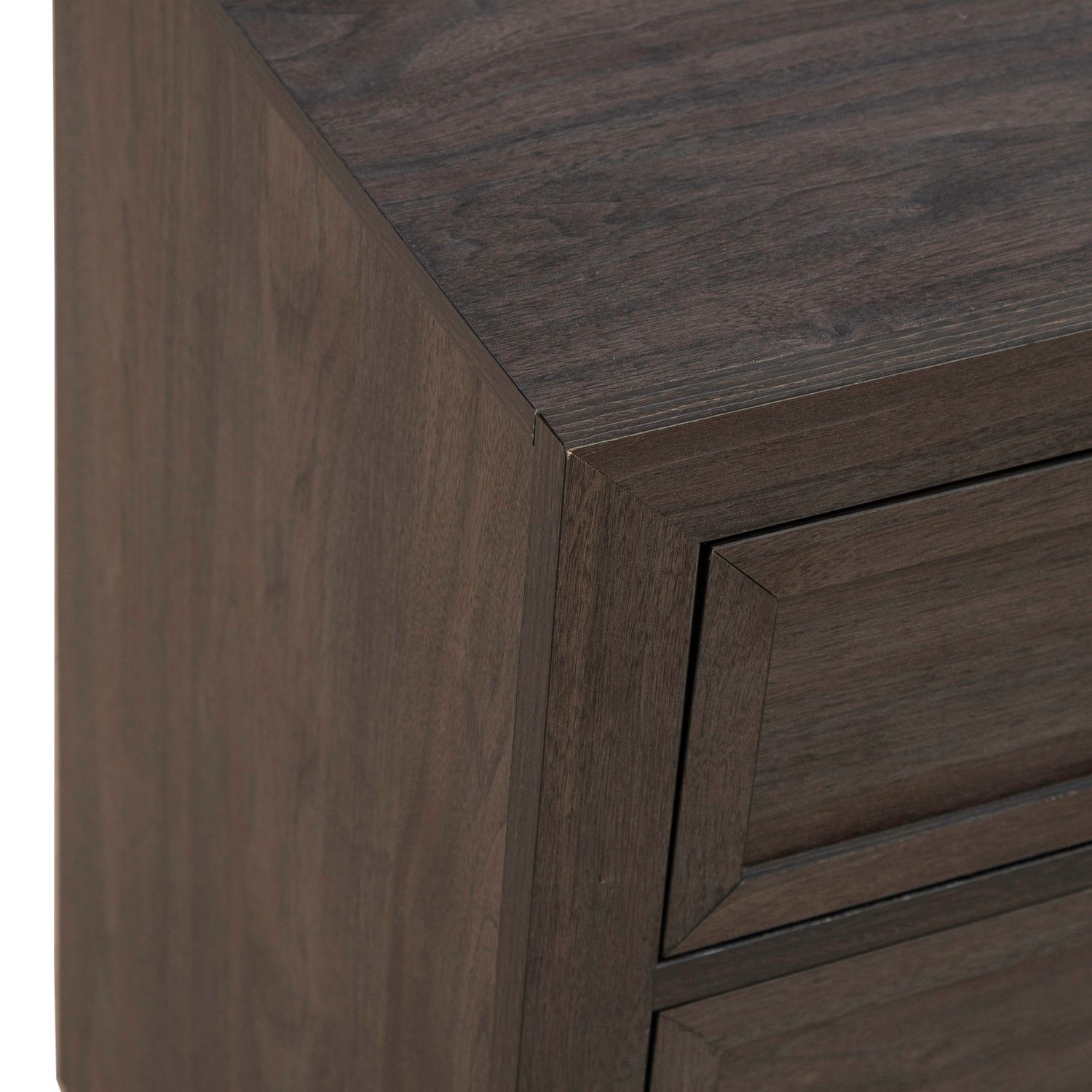 Modern Edge Wood Nightstand w/Charging Station & 3 Drawers