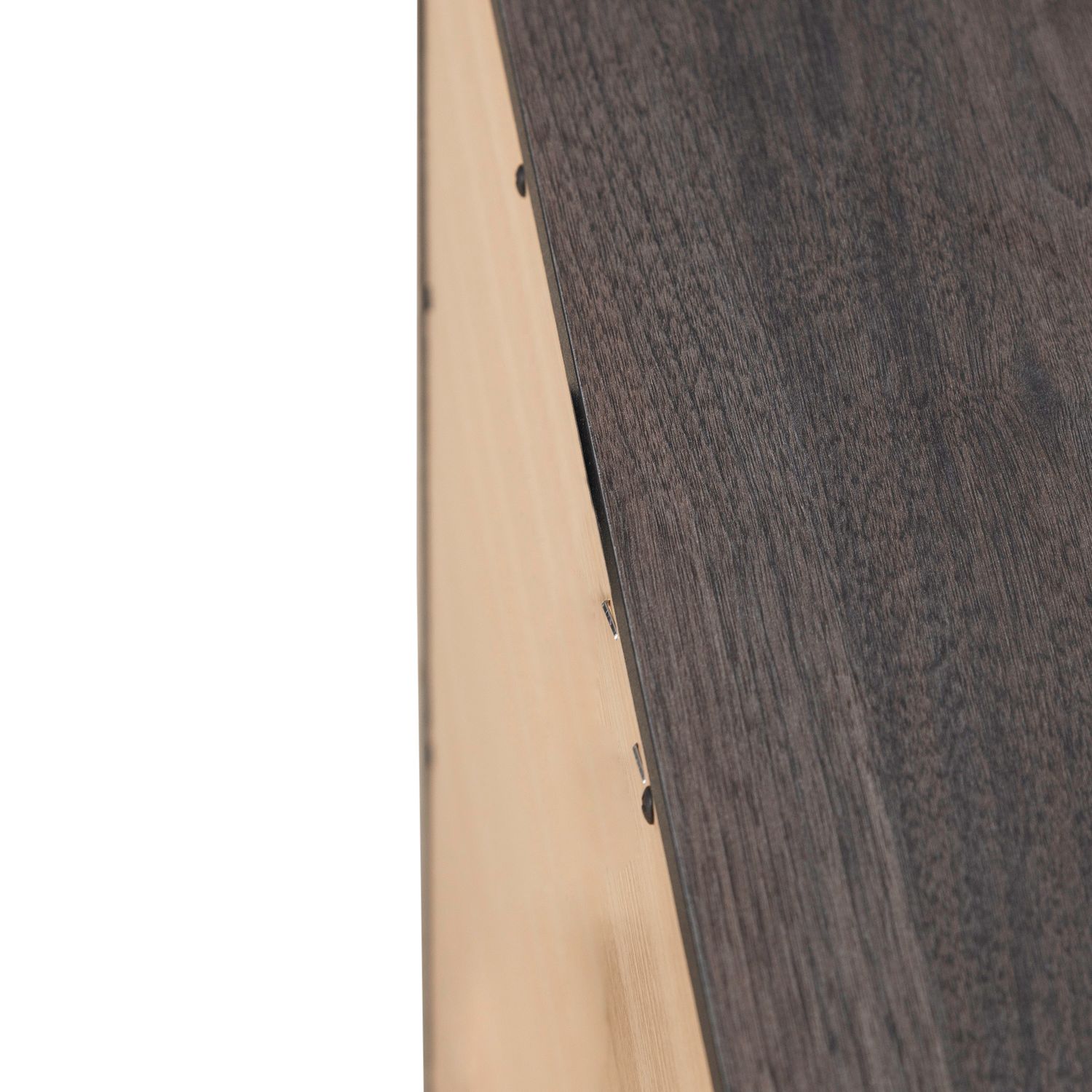 Modern Edge Wood Nightstand w/Charging Station & 3 Drawers