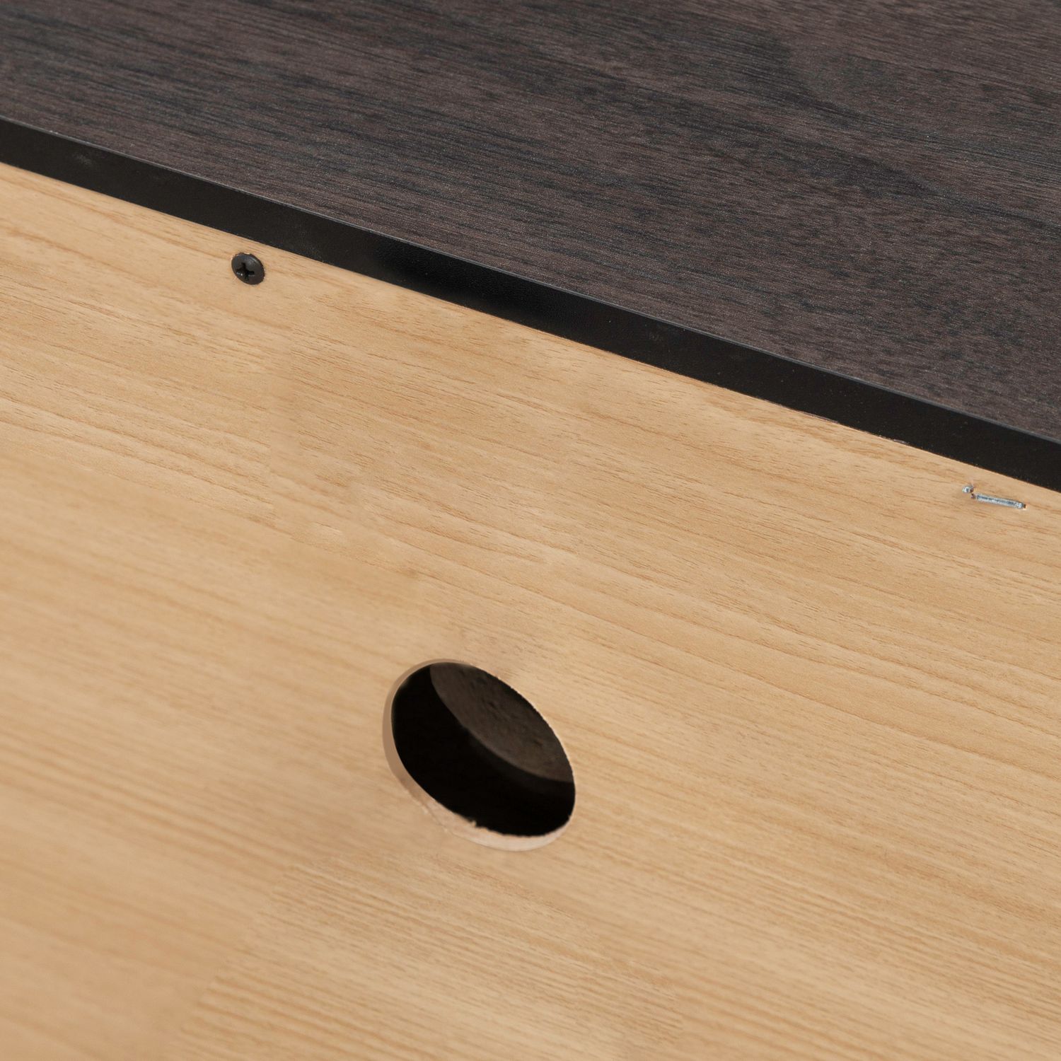 Modern Edge Wood Bedside Chest w/Charging Station & 2 Doors