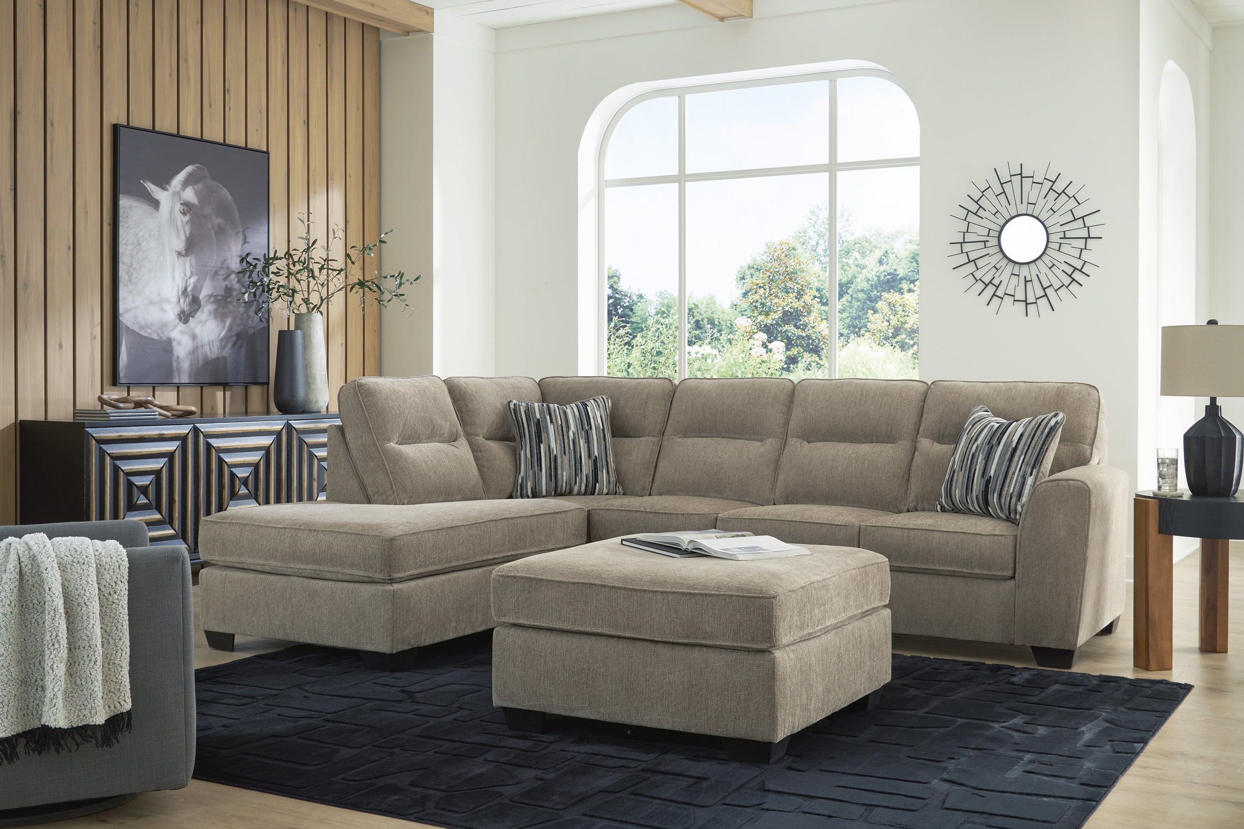 Olten L-Shaped Polyester 2-Piece Sectional with LAF Chaise