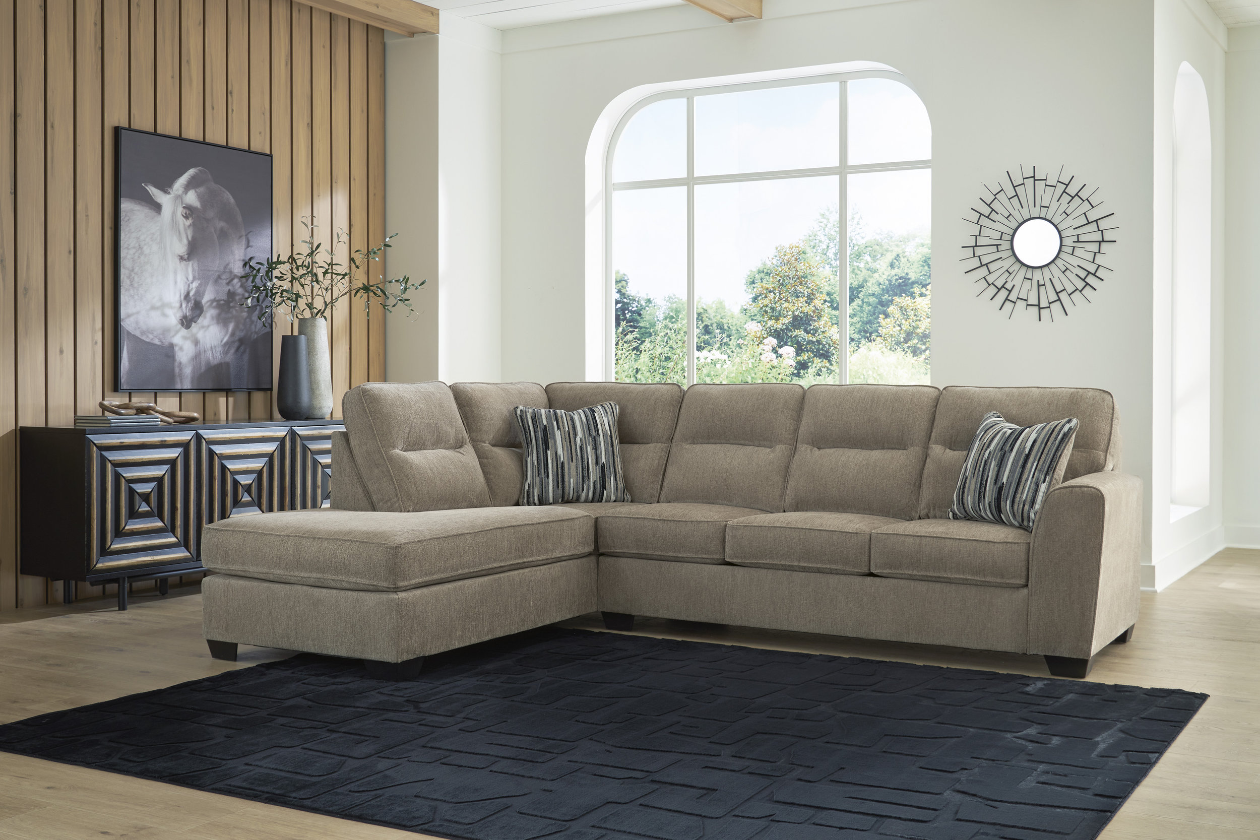 Olten L-Shaped Polyester 2-Piece Sectional with LAF Chaise