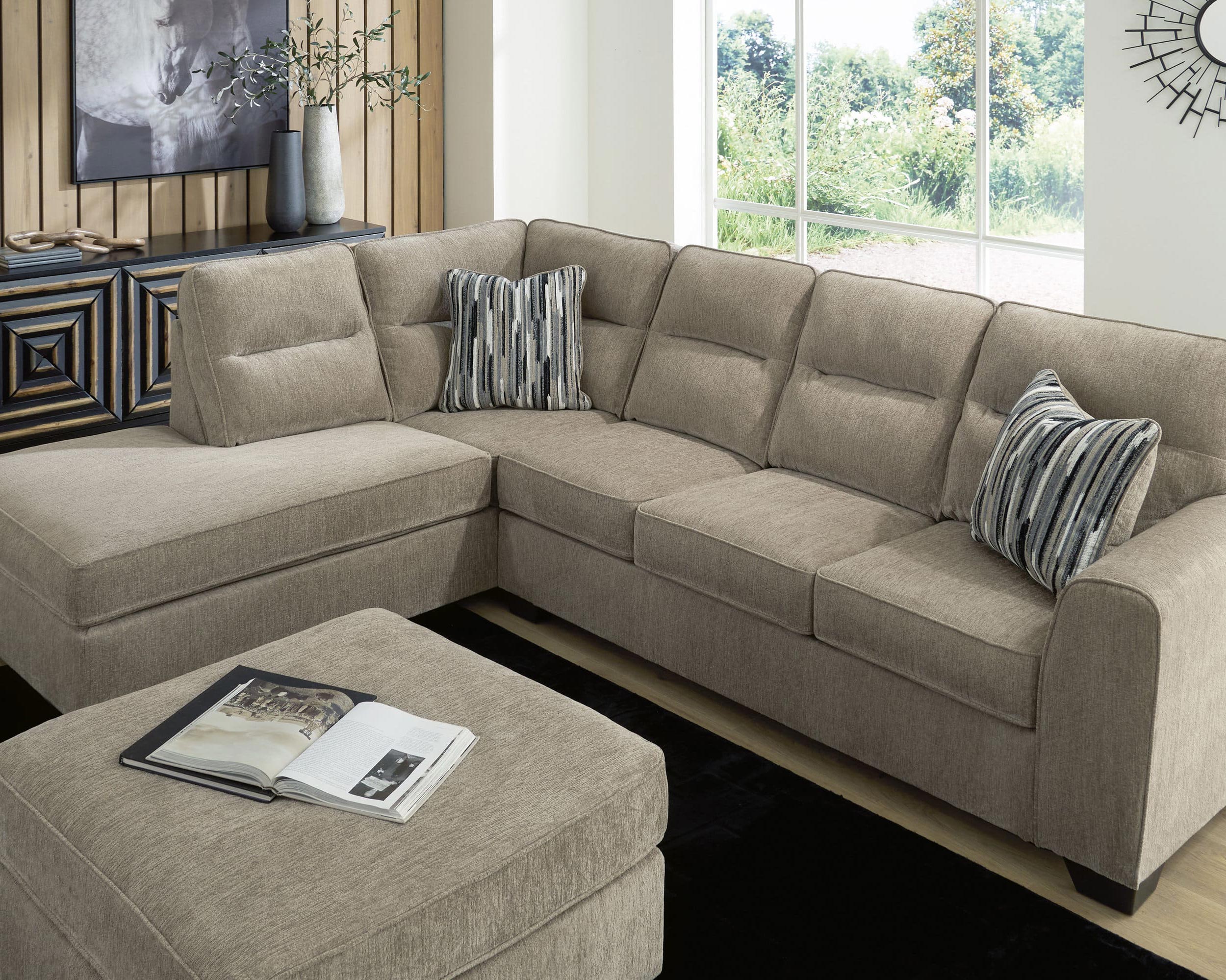 Olten L-Shaped Polyester 2-Piece Sectional with LAF Chaise