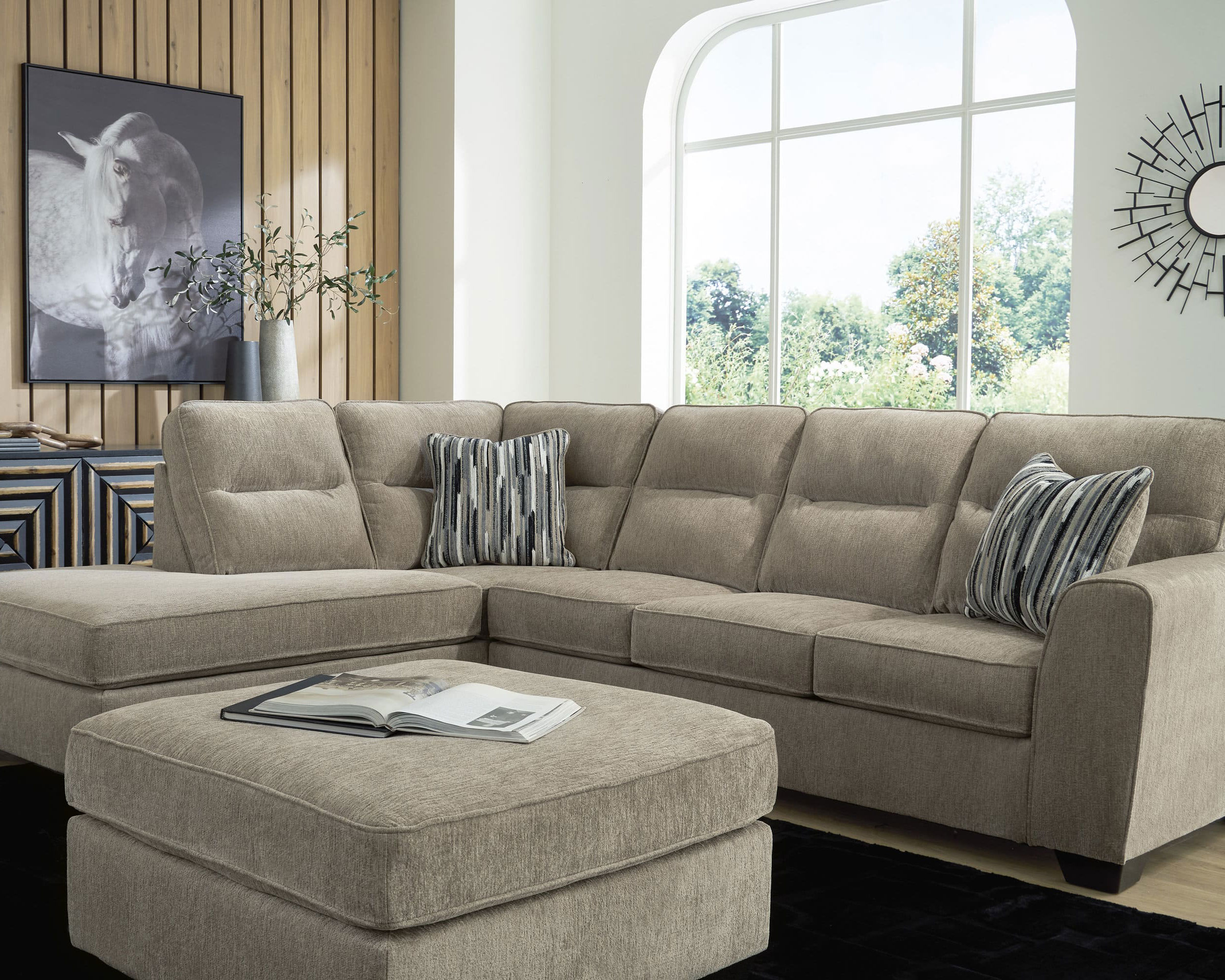 Olten L-Shaped Polyester 2-Piece Sectional with LAF Chaise