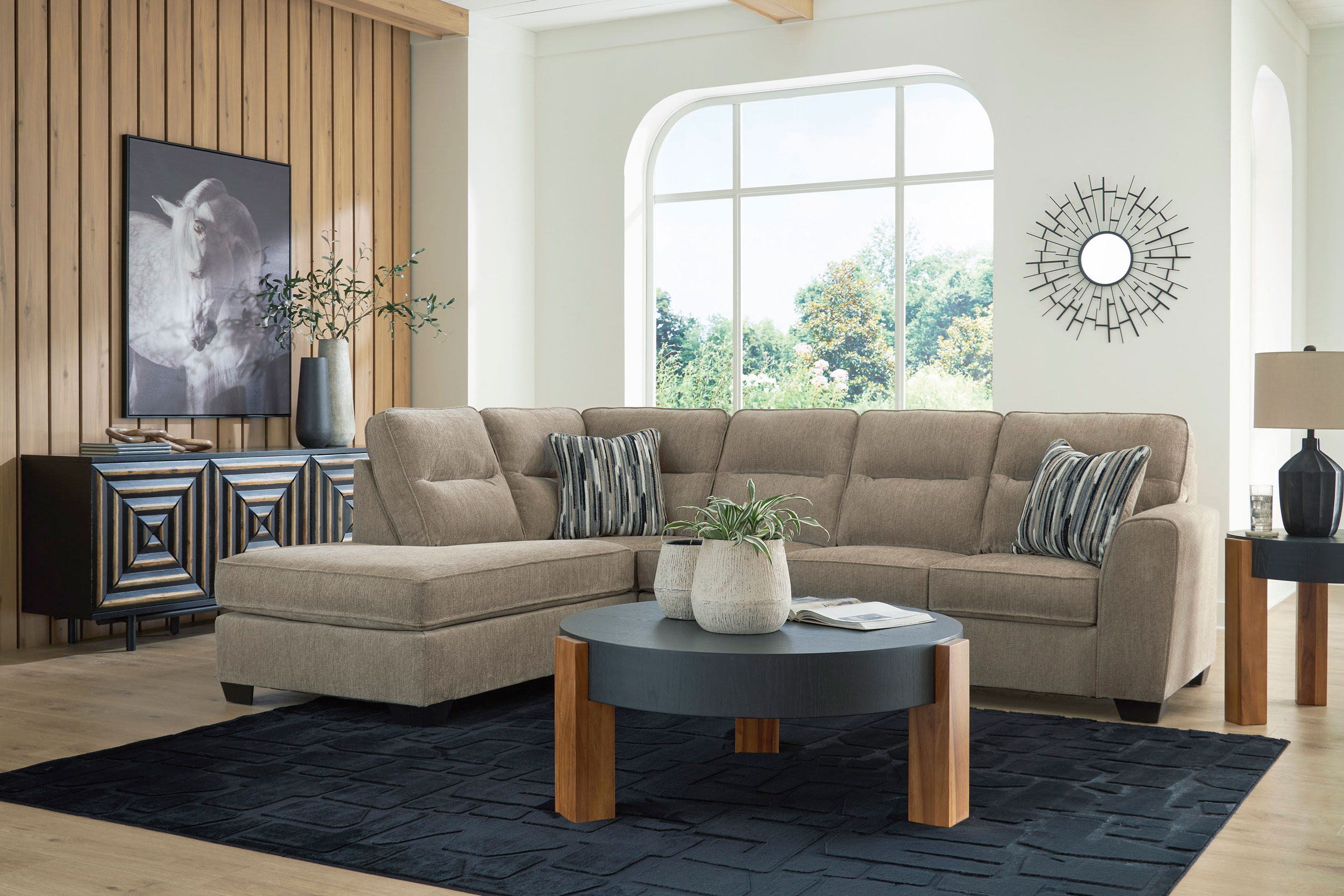 Olten L-Shaped Polyester 2-Piece Sectional with LAF Chaise
