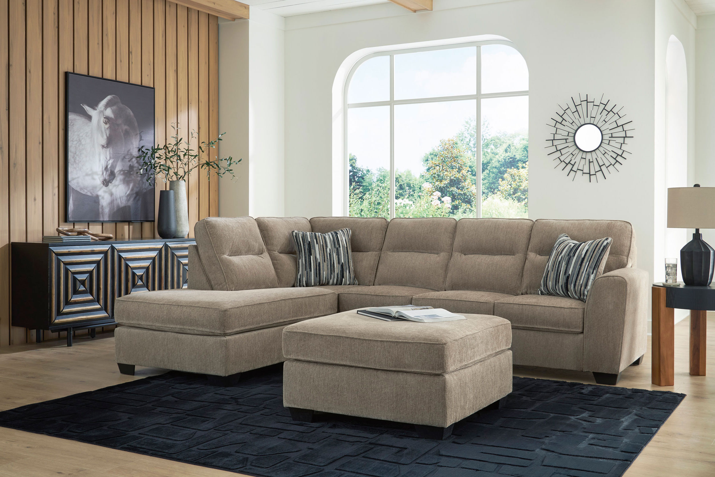 Olten L-Shaped Polyester 2-Piece Sectional with LAF Chaise