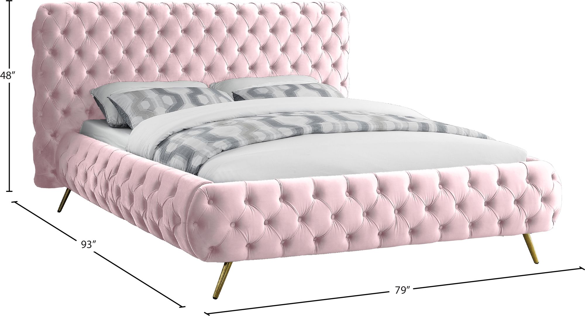 Delano Velvet Queen Size Bed