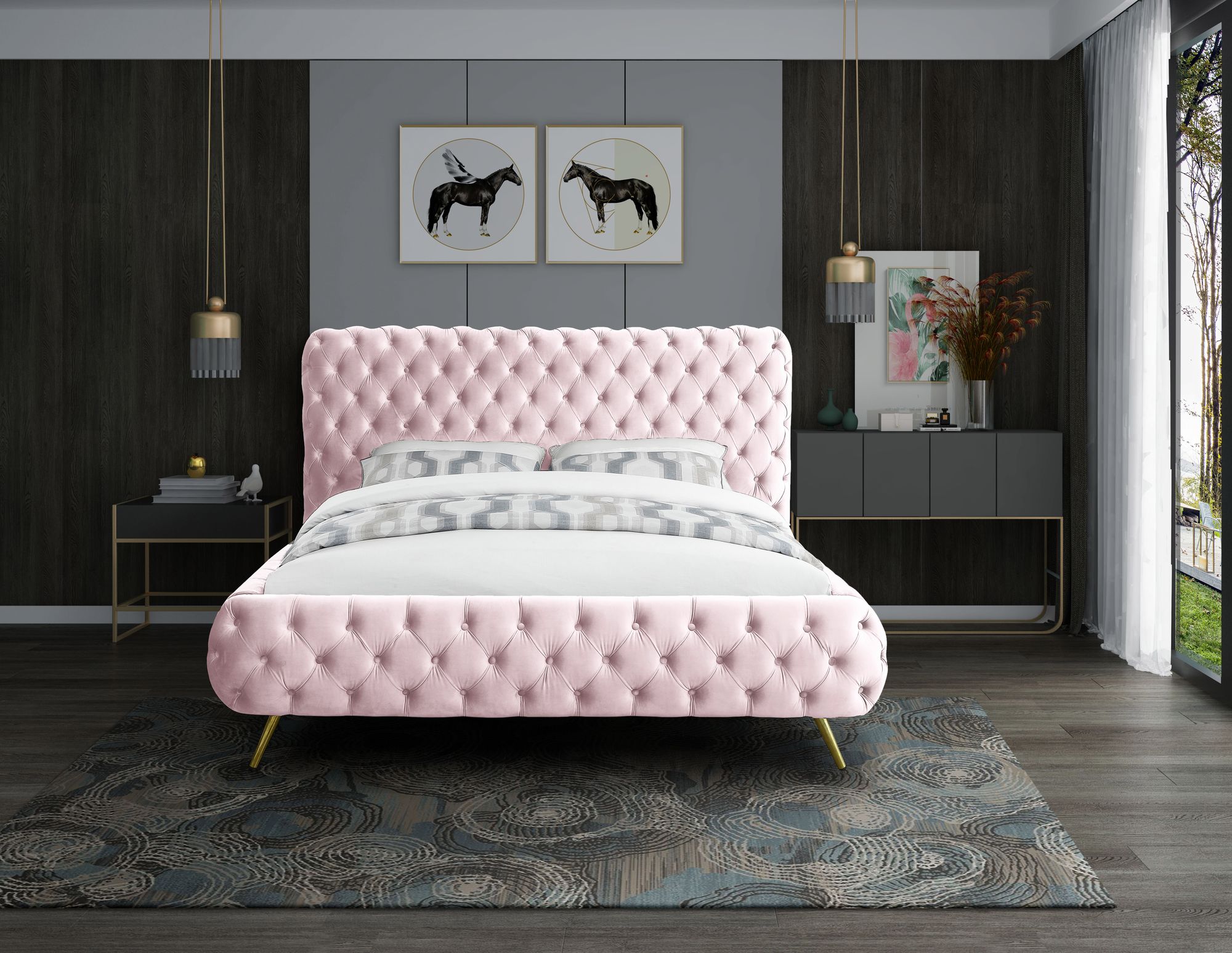 Delano Velvet King Size Bed