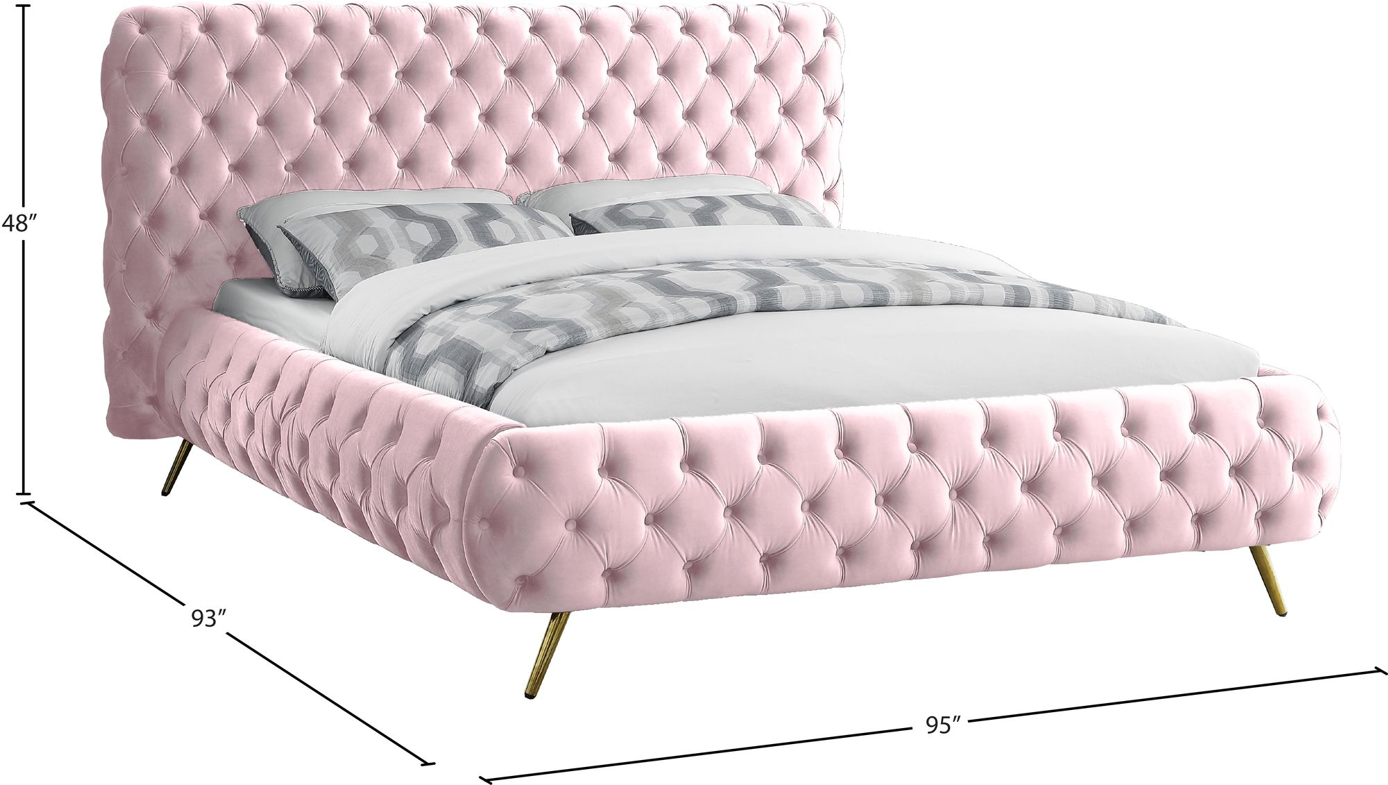 Delano Velvet King Size Bed