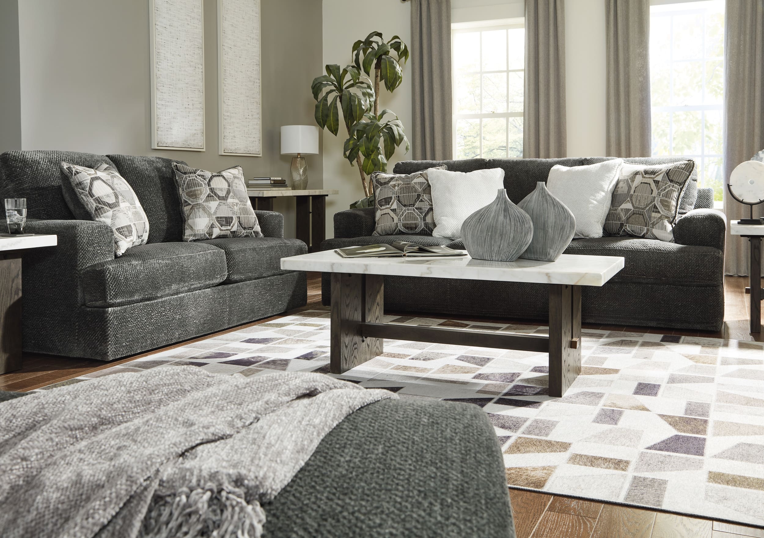 Ashley Karinne Polyester Sofa Set