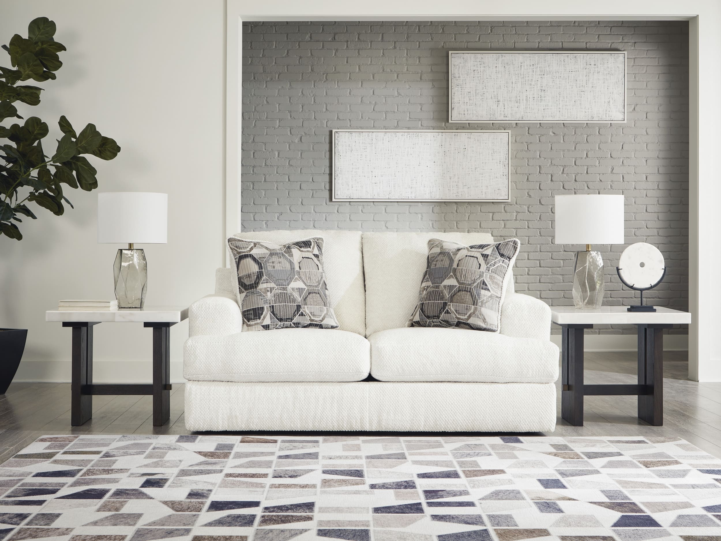 Ashley Karinne Linen Loveseat
