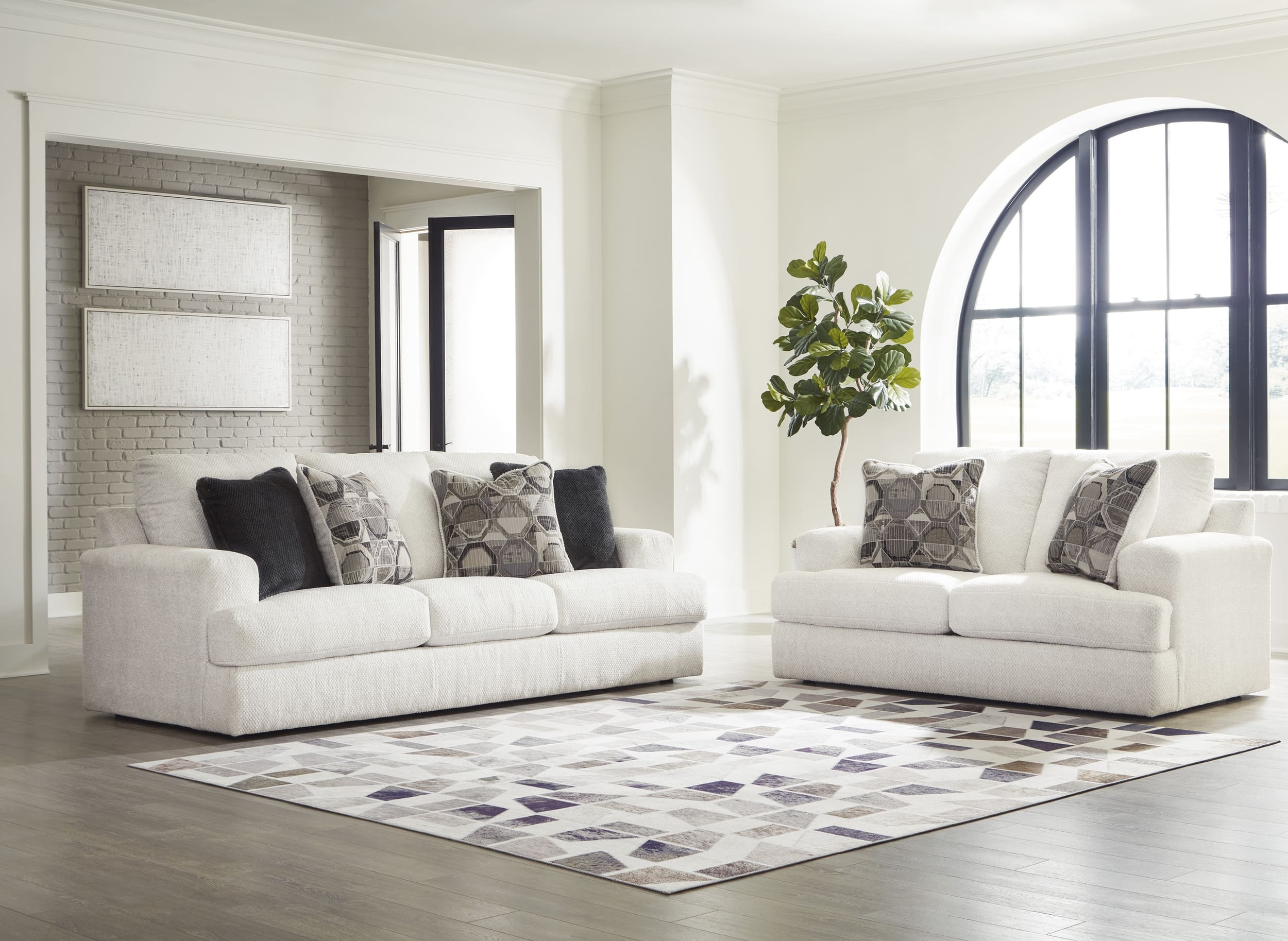 Ashley Karinne Linen Sofa And Loveseat