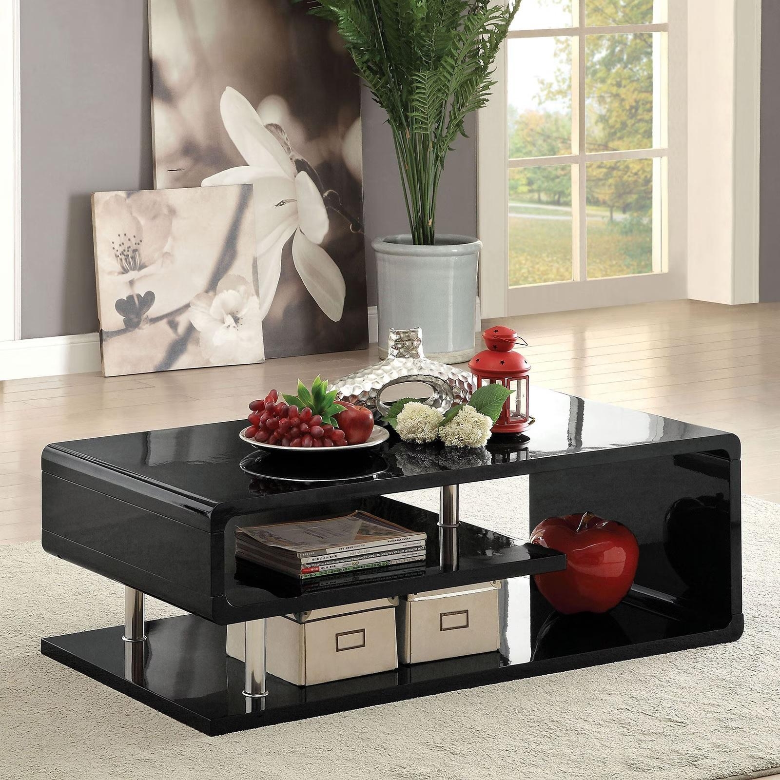 Ninove Lacquer/Wood Storage Coffee Table Set