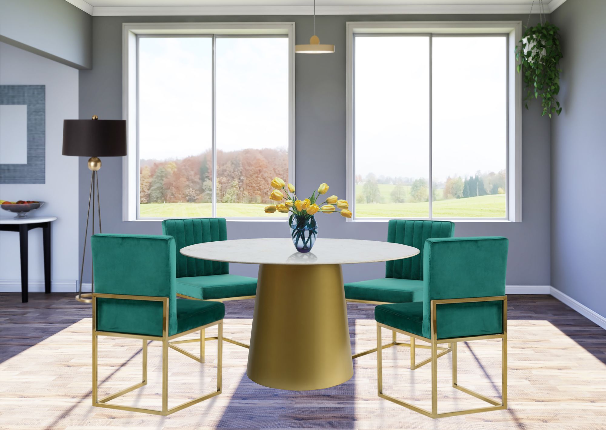 Sorrento 50" Round Marble Dining Table