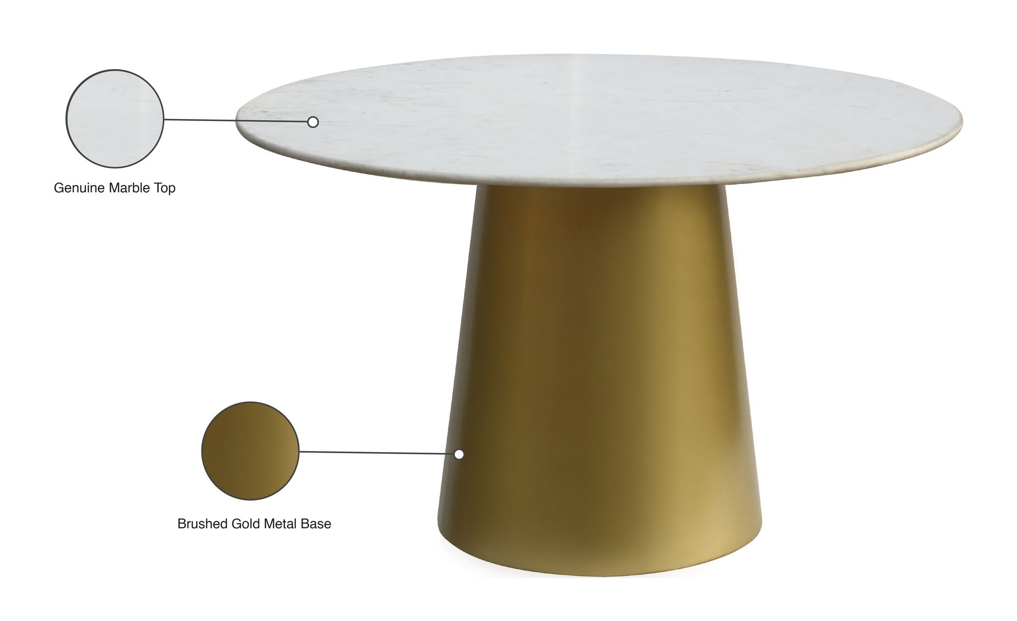 Sorrento 50" Round Marble Dining Table