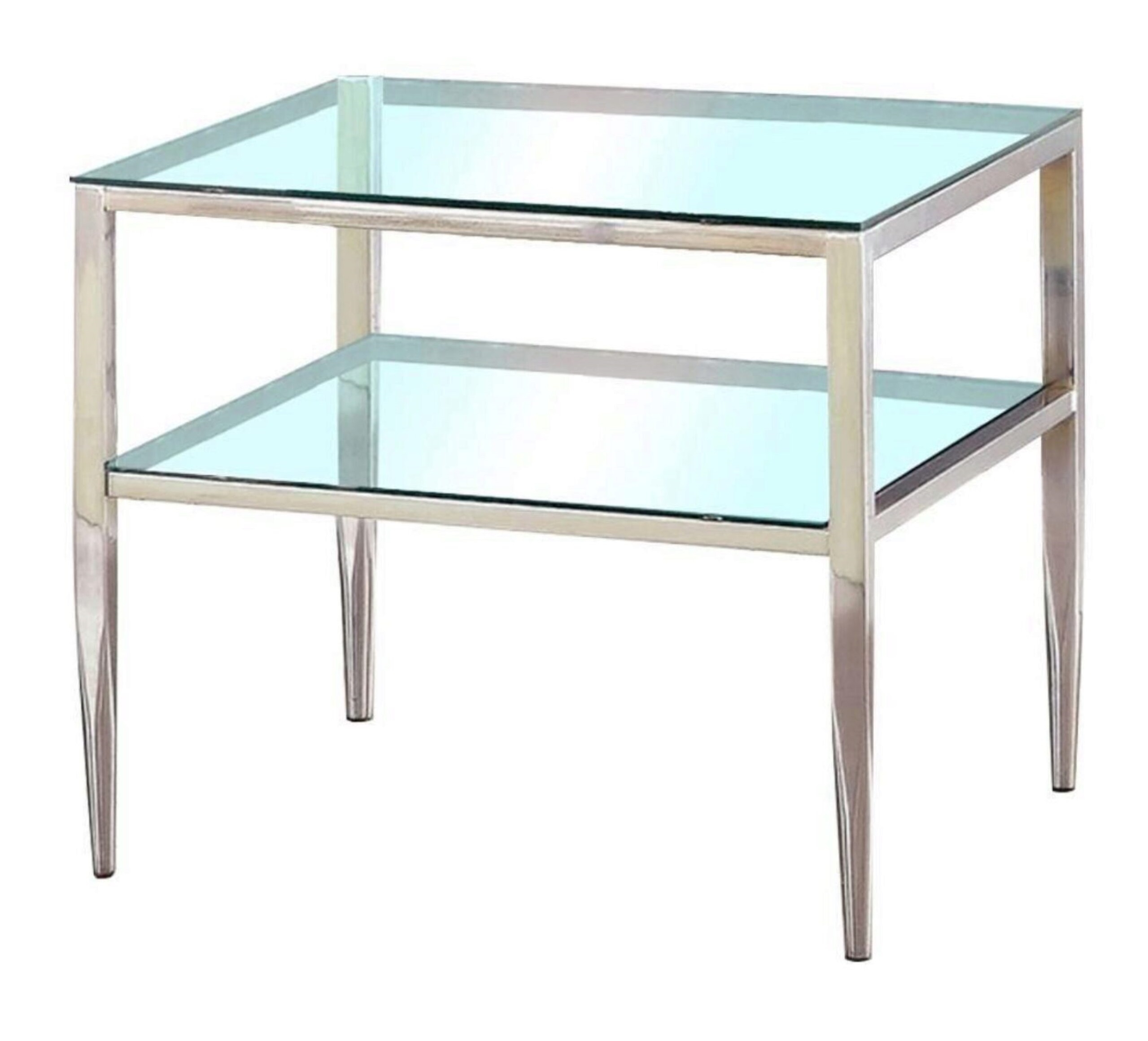 Tanika Glass/Metal Storage End Table