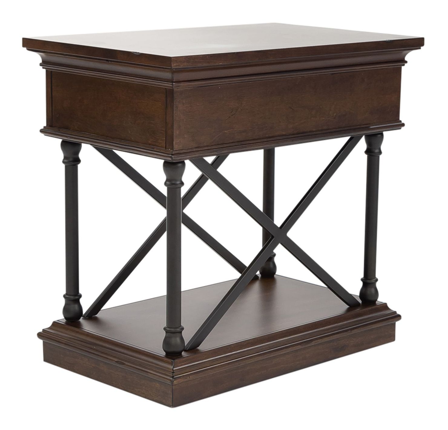 Tribeca Rectangular Wood Chair Side Table w/Drawer