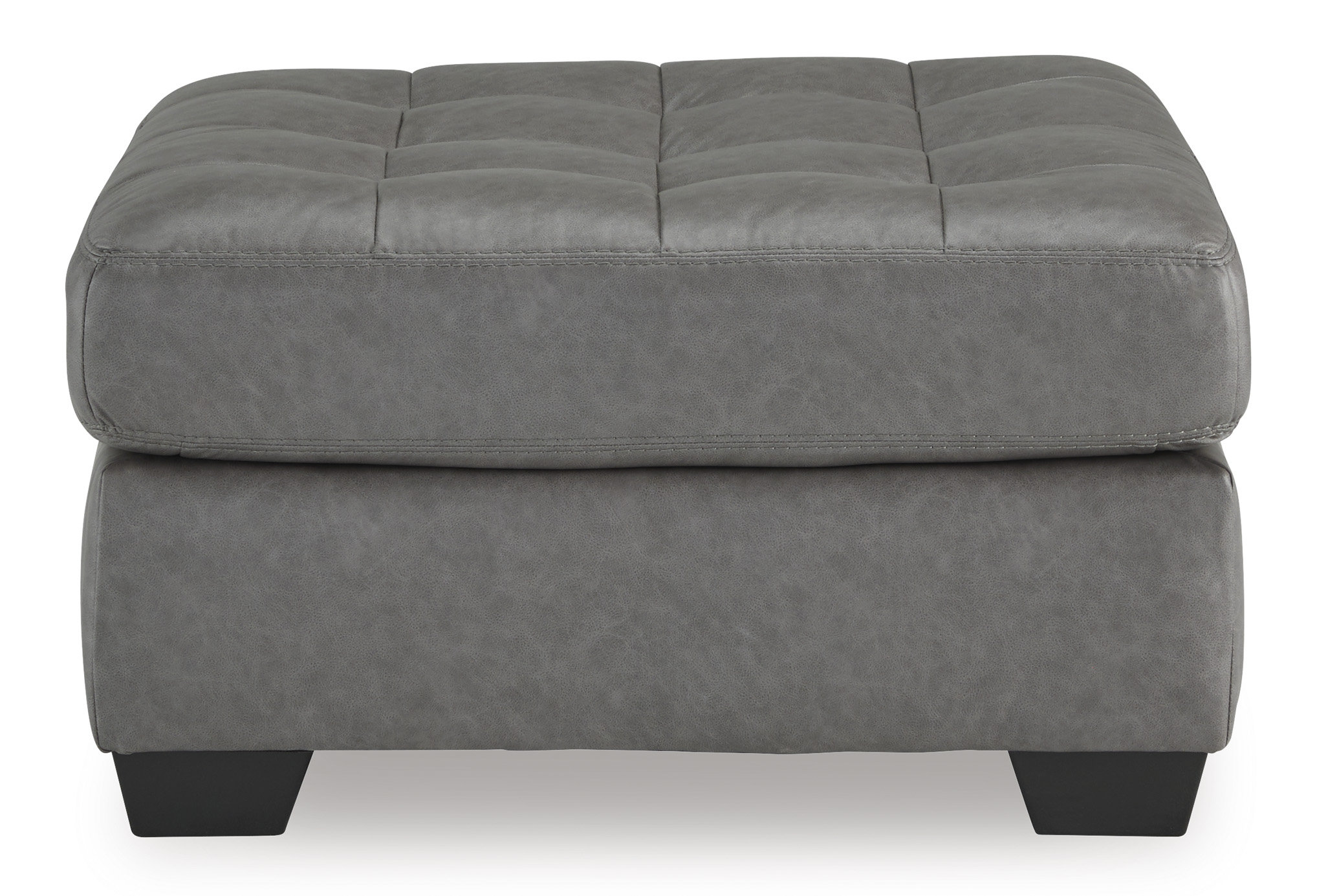 Clairette Court 42" Square Faux Leather Ottoman - Alloy Steel Gray