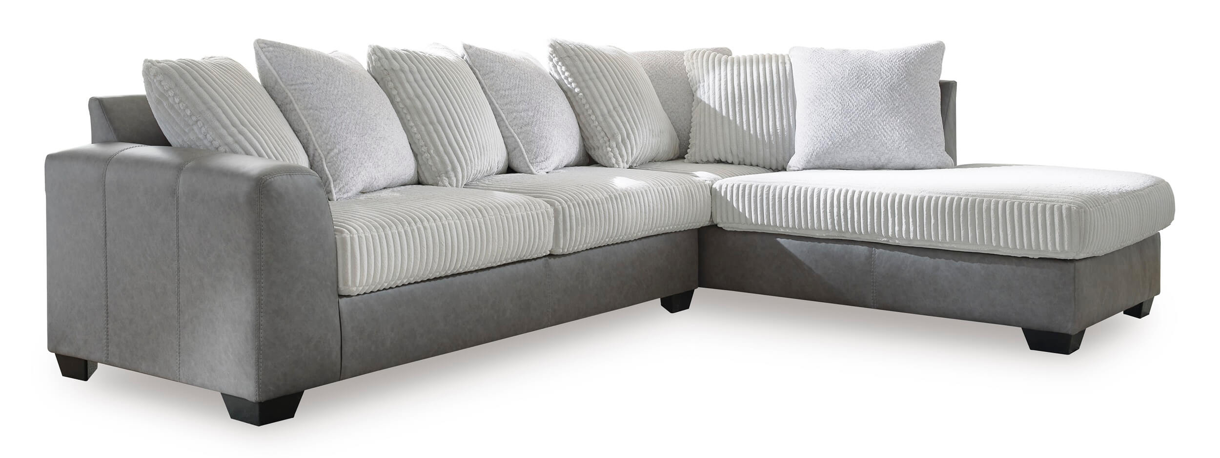 SM Clairette Court 2-Piece Polyester Fabric L-Shaped Sectional Sofa
